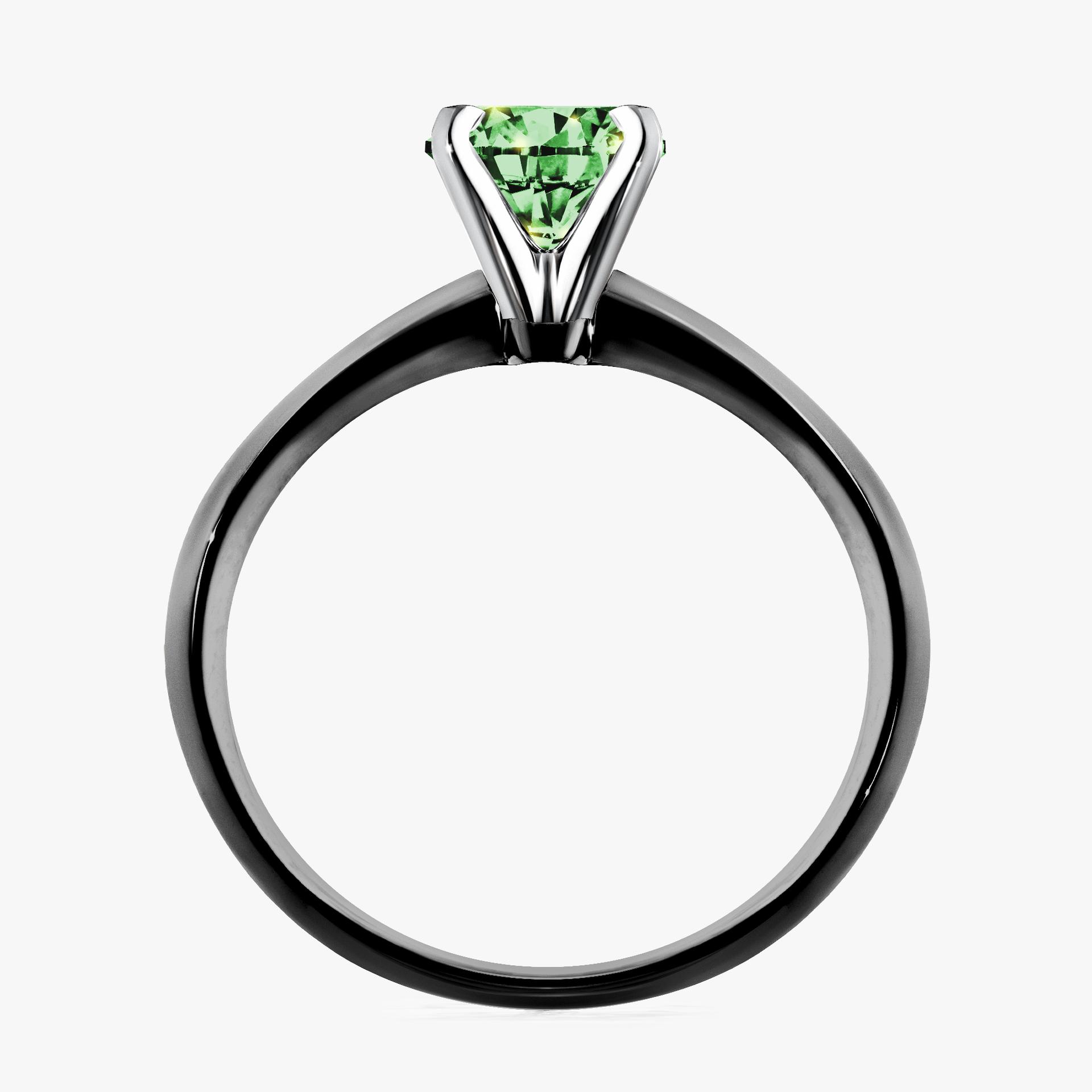 Pierscionek zareczynowy z diamentem zielony_ciemny 100 CT z czarnego zlota my angel 02