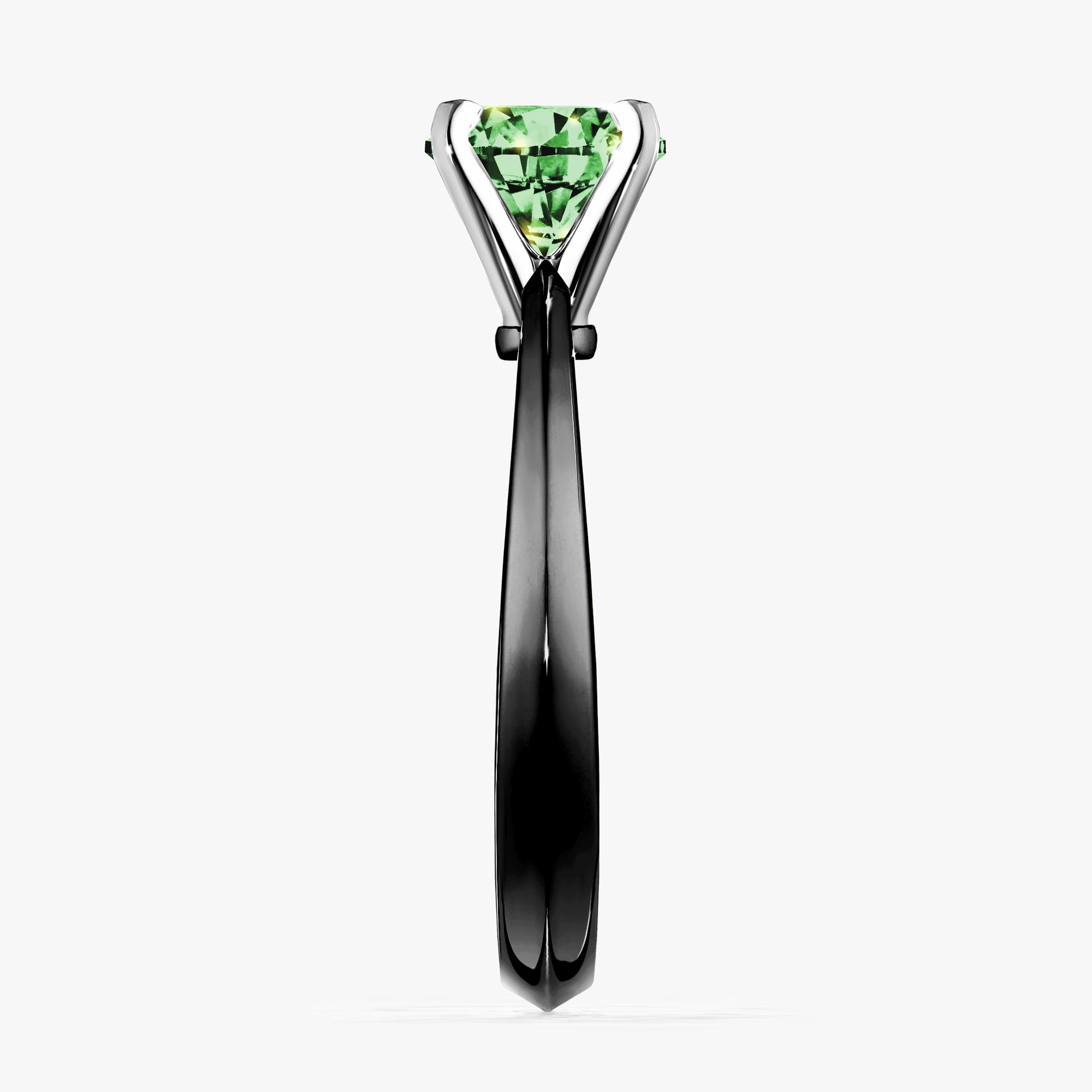 Pierscionek zareczynowy z diamentem zielony_ciemny 100 CT z czarnego zlota my angel 03