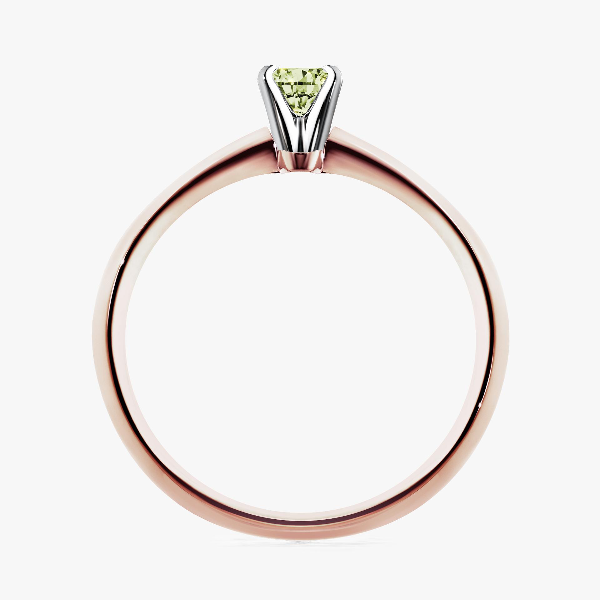 Pierscionek zareczynowy z diamentem zielony_jasny 010 CT z rozowego zlota my angel 02
