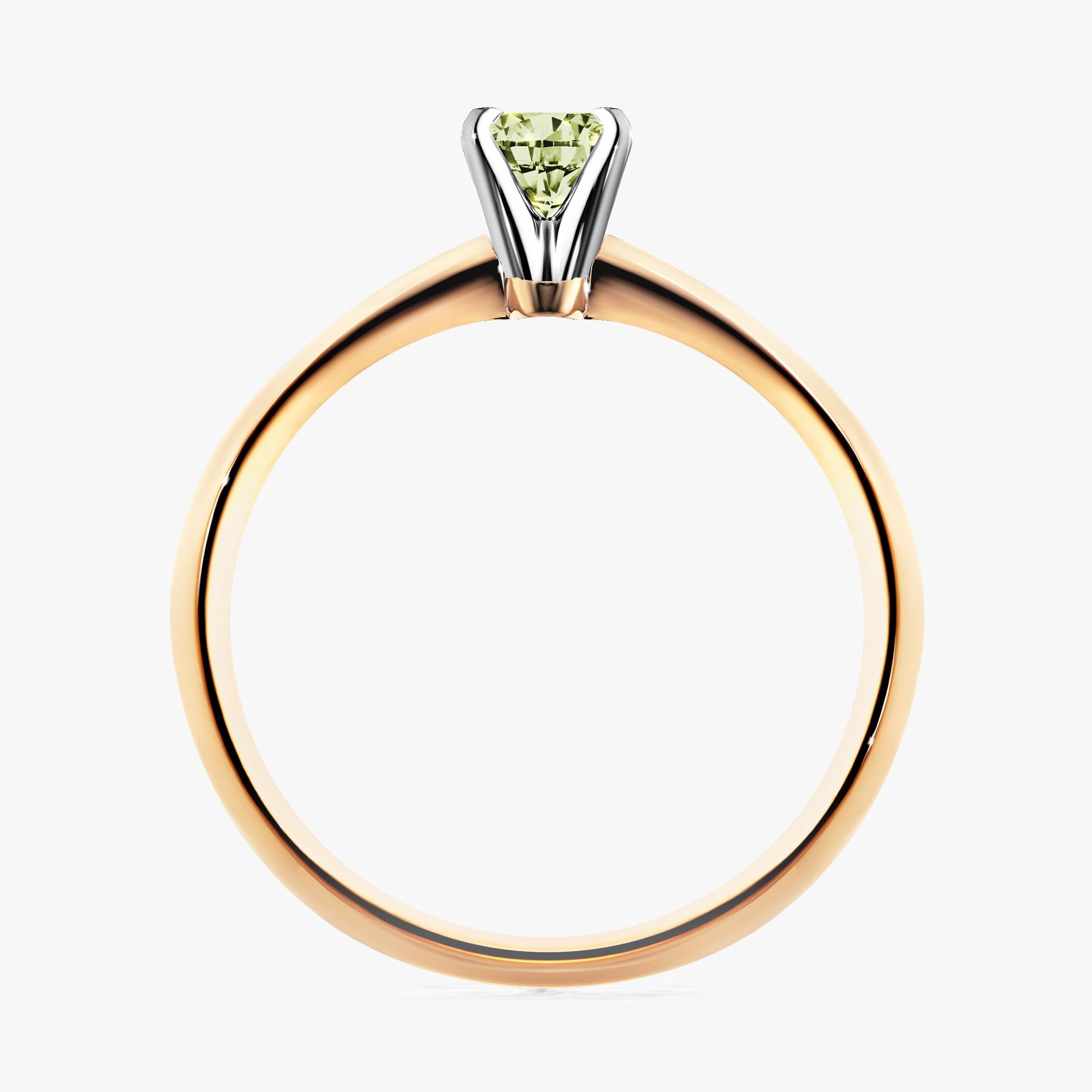 Pierścionek zaręczynowy My Angel z żółtego złota z jasnym zielonym diamentem 0,17ct