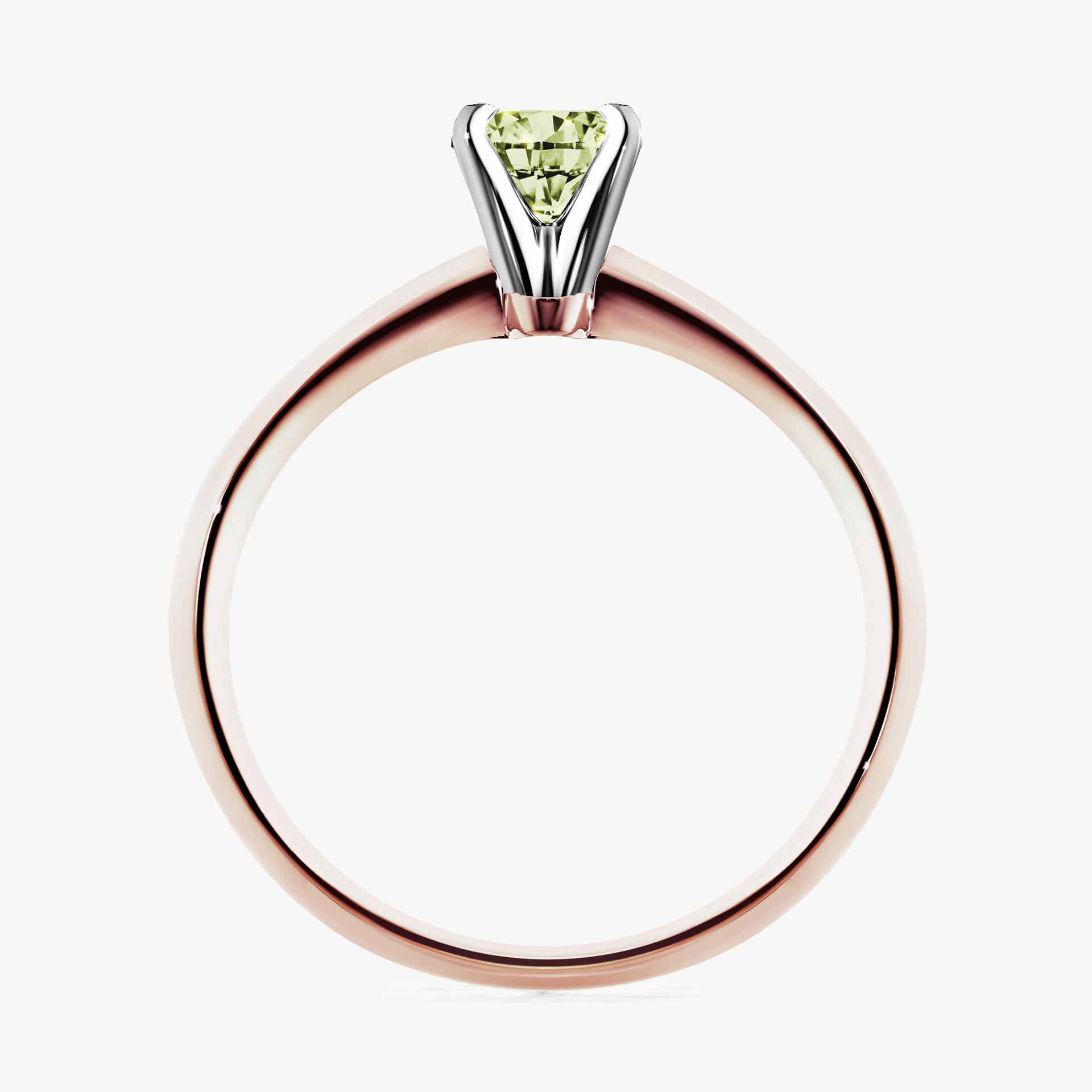 Pierscionek zareczynowy z diamentem zielony_jasny 025 CT z rozowego zlota my angel 02