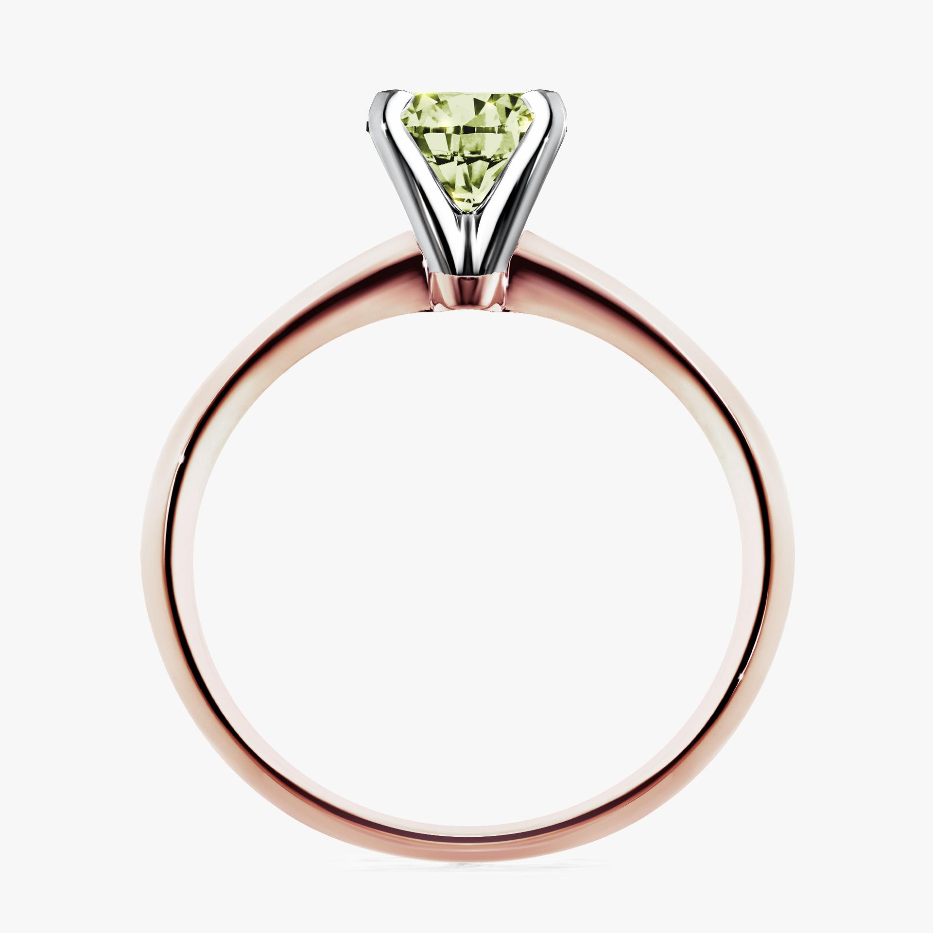 Pierscionek zareczynowy z diamentem zielony_jasny 080 CT z rozowego zlota my angel 02