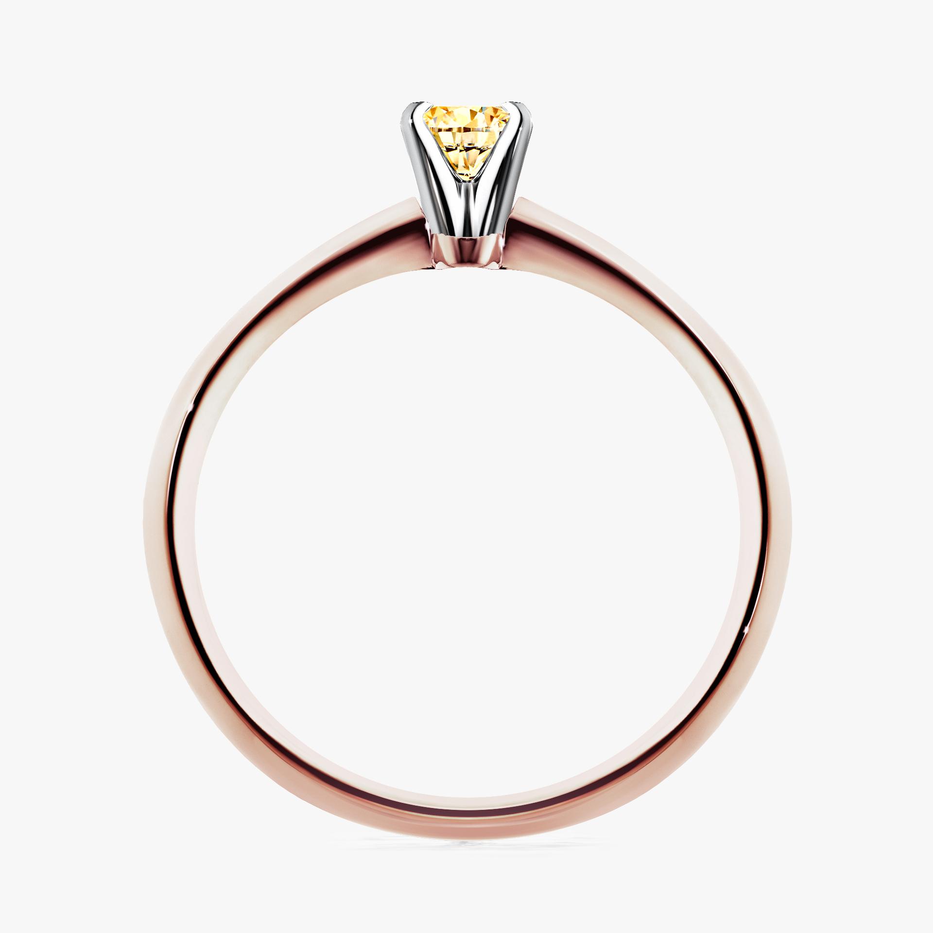 Pierscionek zareczynowy z diamentem zolty 010 CT z rozowego zlota my angel 02