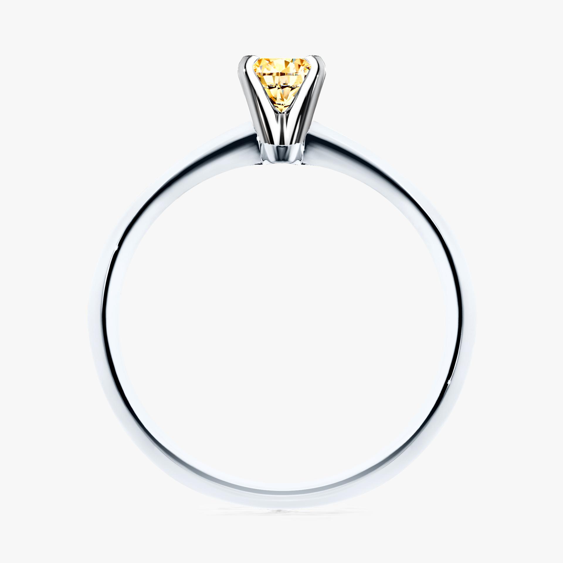 Pierścionek zaręczynowy My Angel z białego złota z żółtym diamentem 0,17ct