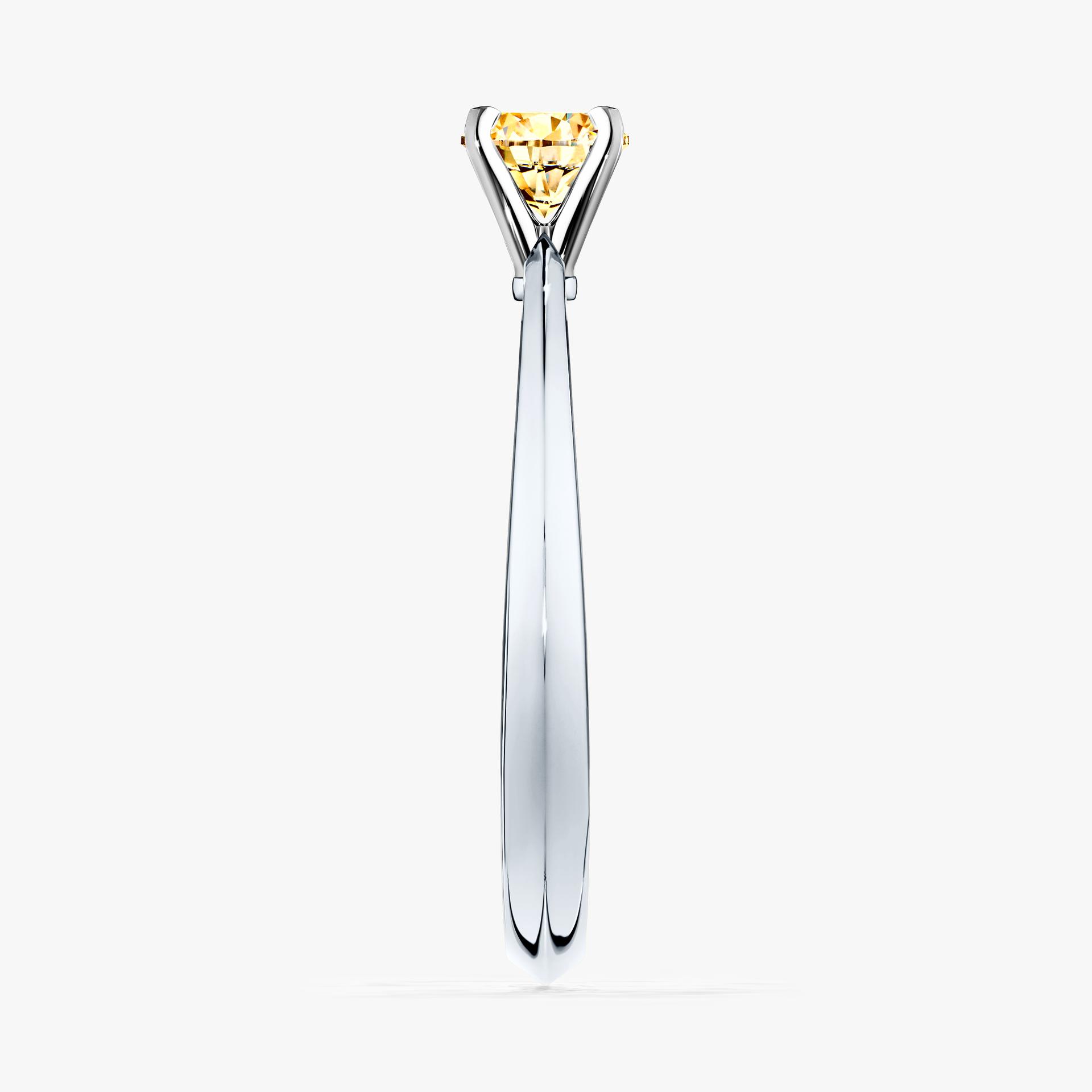 Pierścionek zaręczynowy My Angel z białego złota z żółtym diamentem 0,17ct