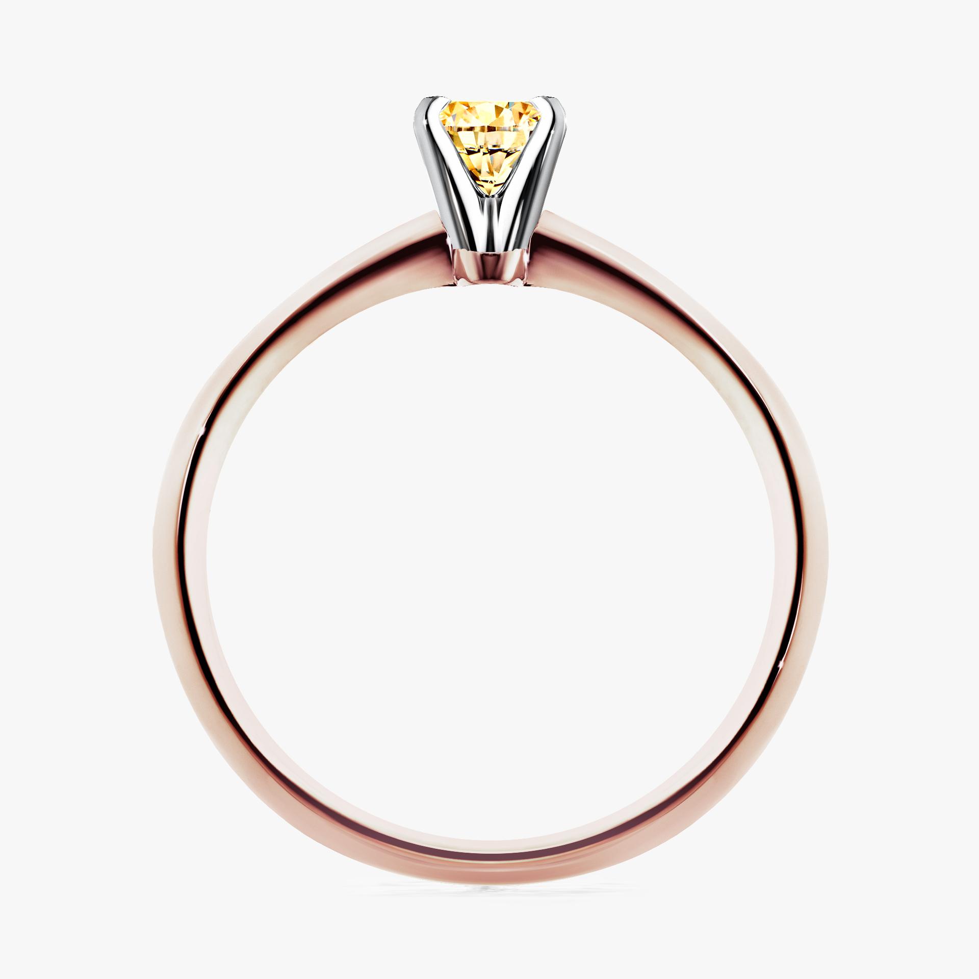 Pierscionek zareczynowy z diamentem zolty 017 CT z rozowego zlota my angel 02