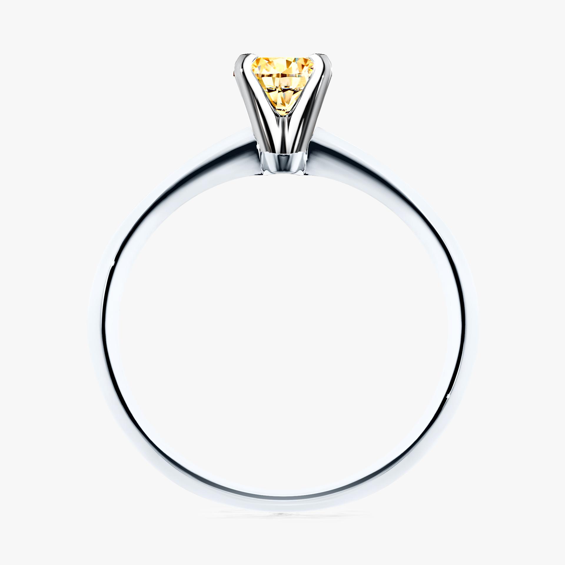 Pierscionek zareczynowy z diamentem zolty 025 CT z bialego zlota my angel 02