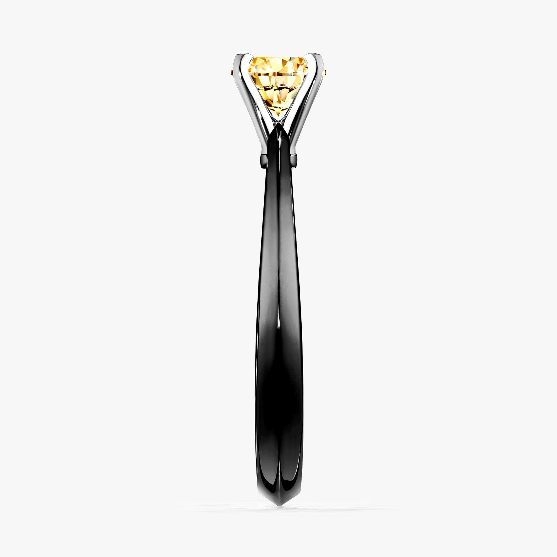 Pierscionek zareczynowy z diamentem zolty 025 CT z czarnego zlota my angel 03