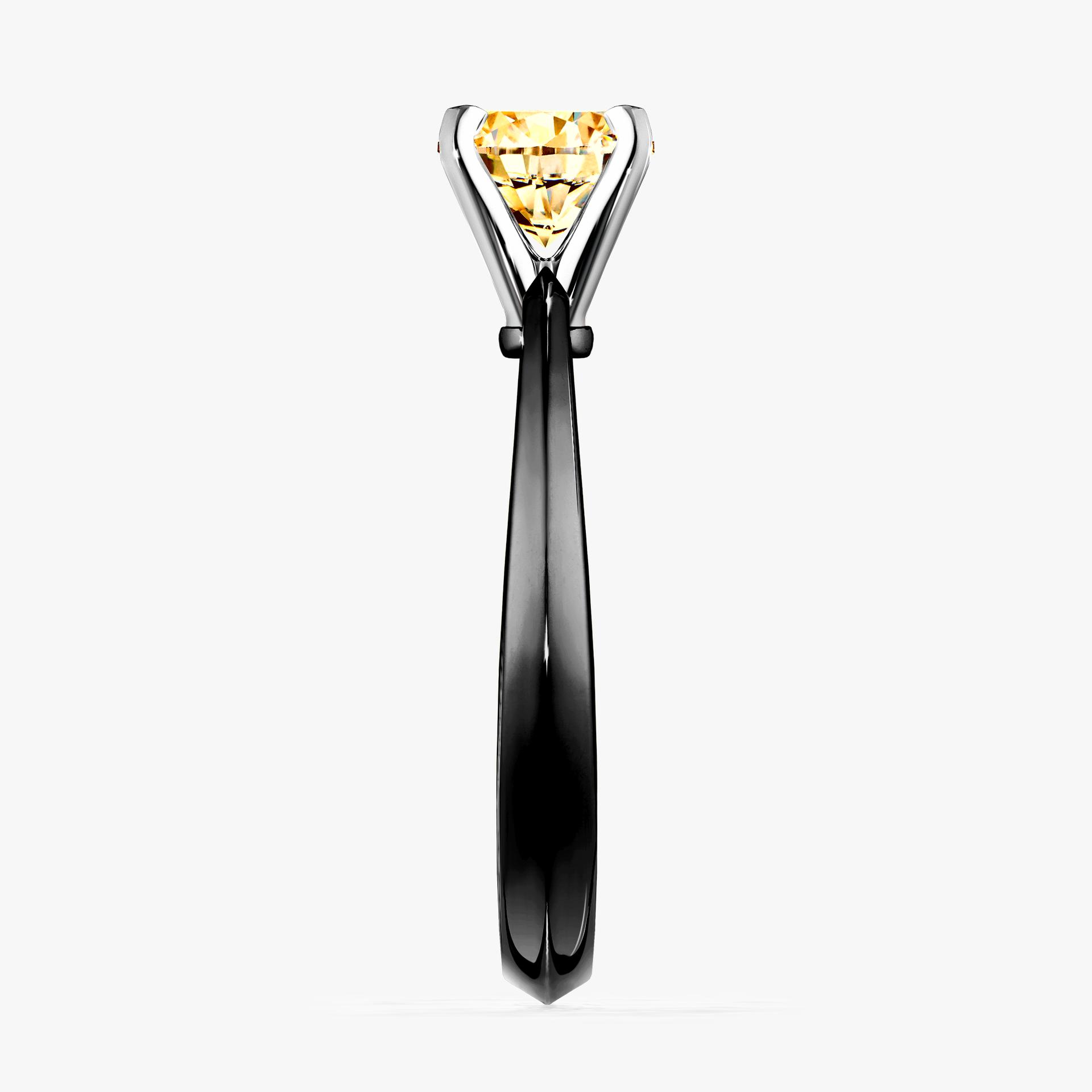Pierscionek zareczynowy z diamentem zolty 030 CT z czarnego zlota my angel 03