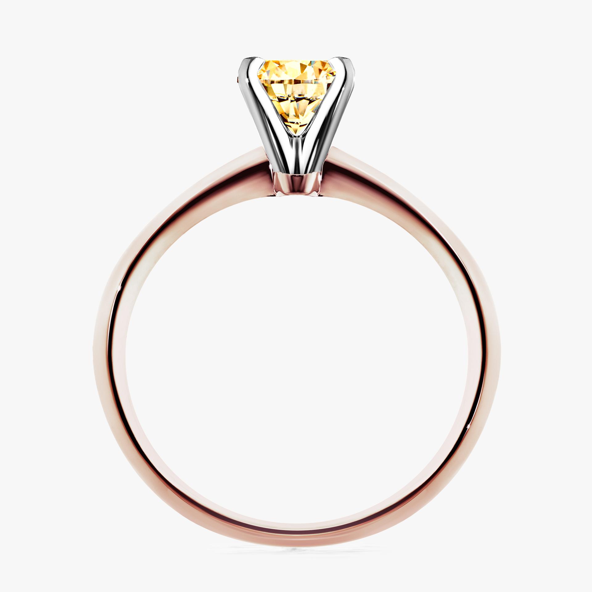 Pierscionek zareczynowy z diamentem zolty 030 CT z rozowego zlota my angel 02