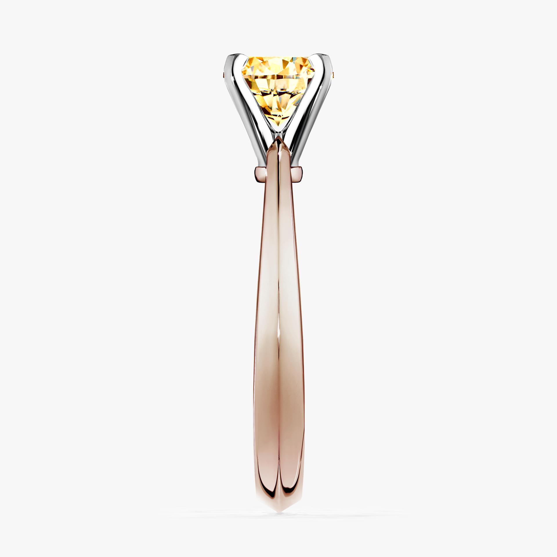 Pierscionek zareczynowy z diamentem zolty 030 CT z rozowego zlota my angel 03