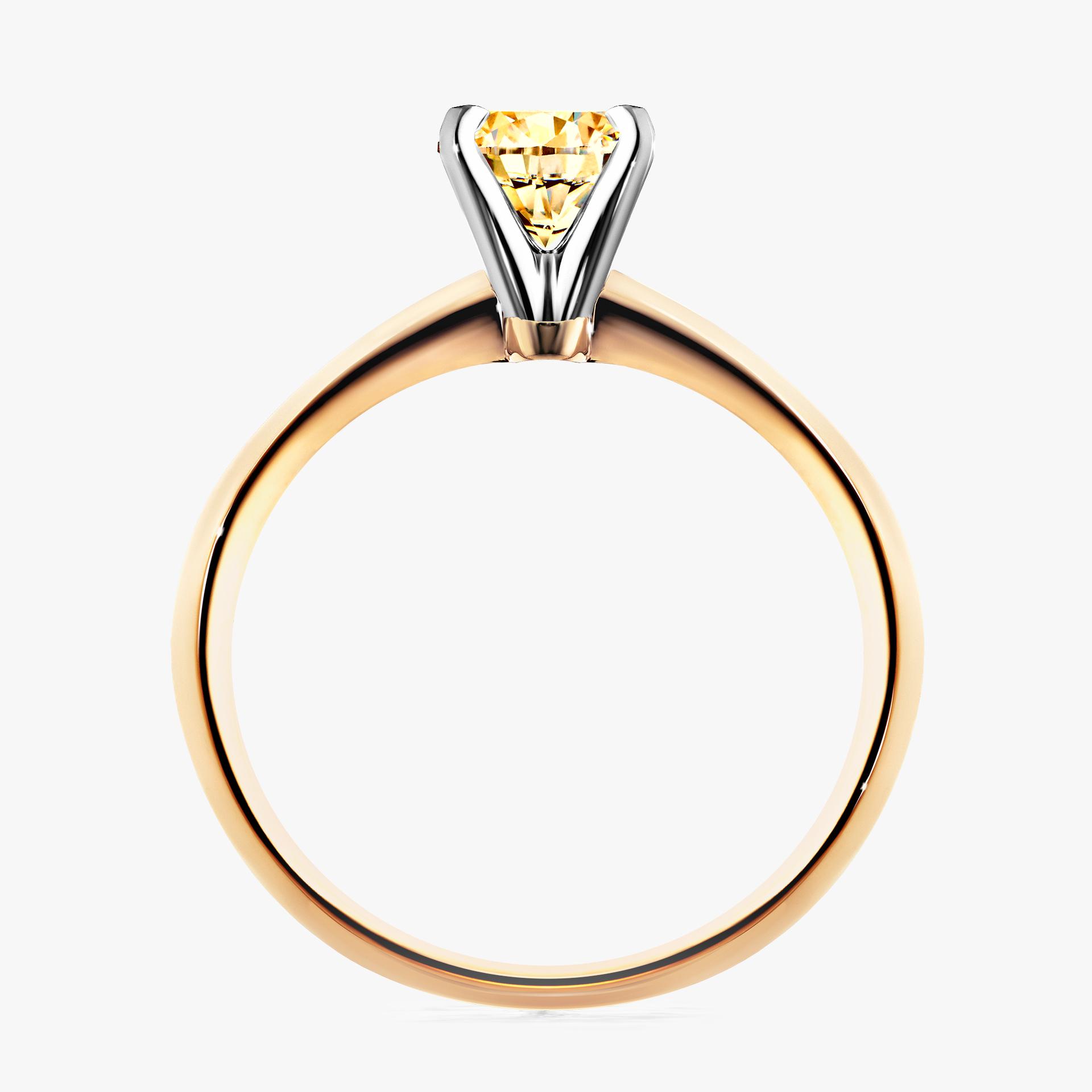 Pierscionek zareczynowy z diamentem zolty 030 CT z zoltego zlota my angel 02