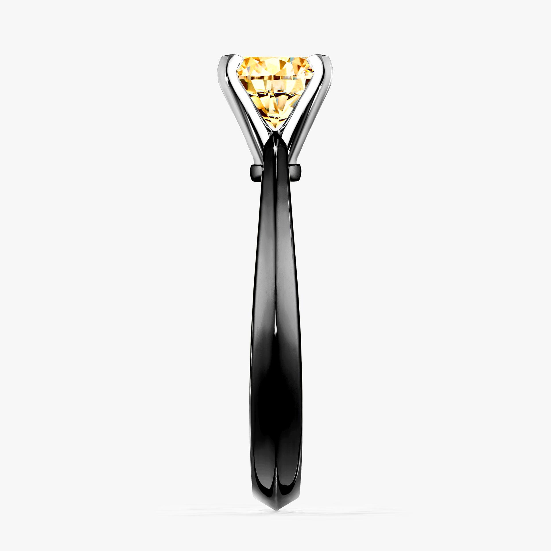 Pierscionek zareczynowy z diamentem zolty 050 CT z czarnego zlota my angel 03