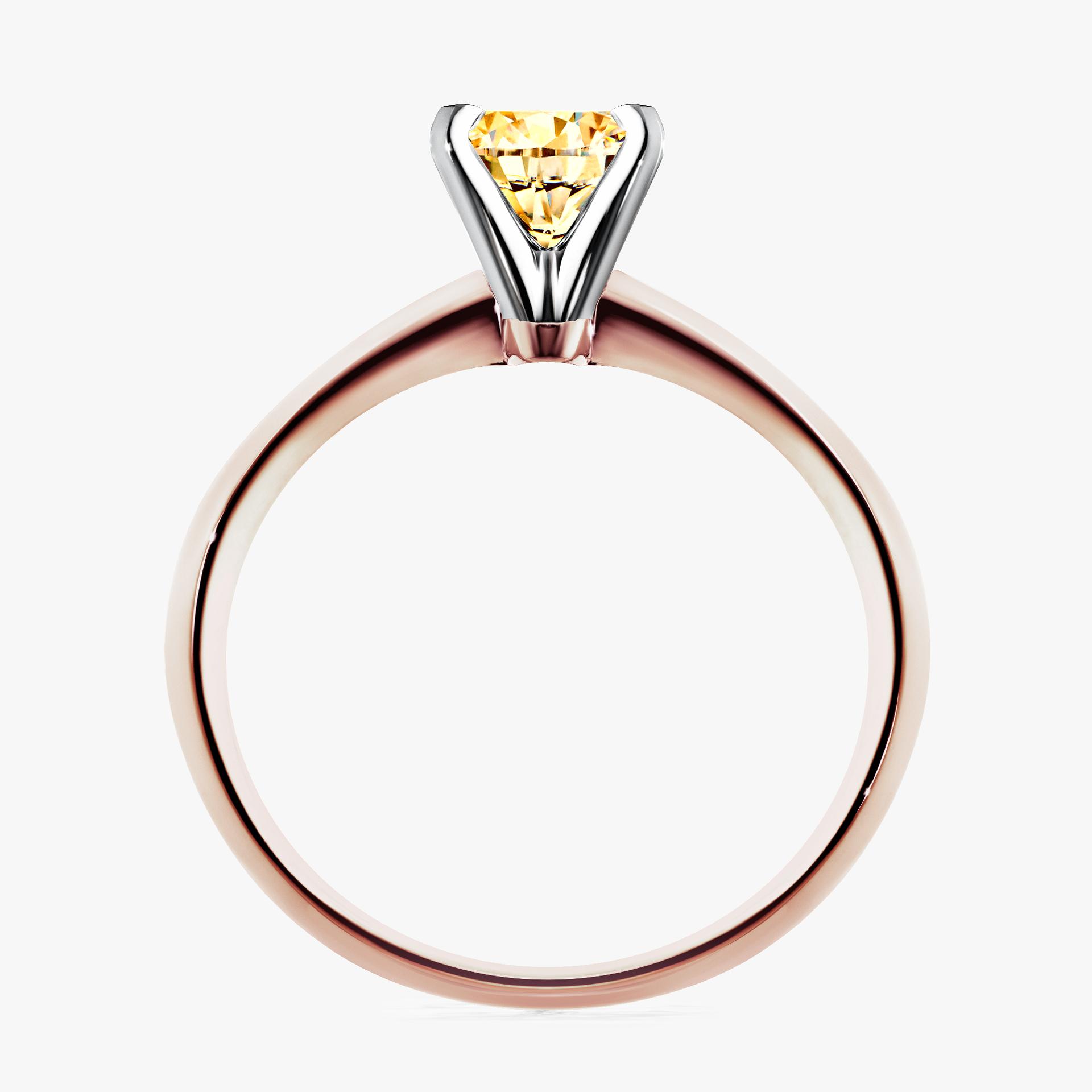 Pierscionek zareczynowy z diamentem zolty 050 CT z rozowego zlota my angel 02