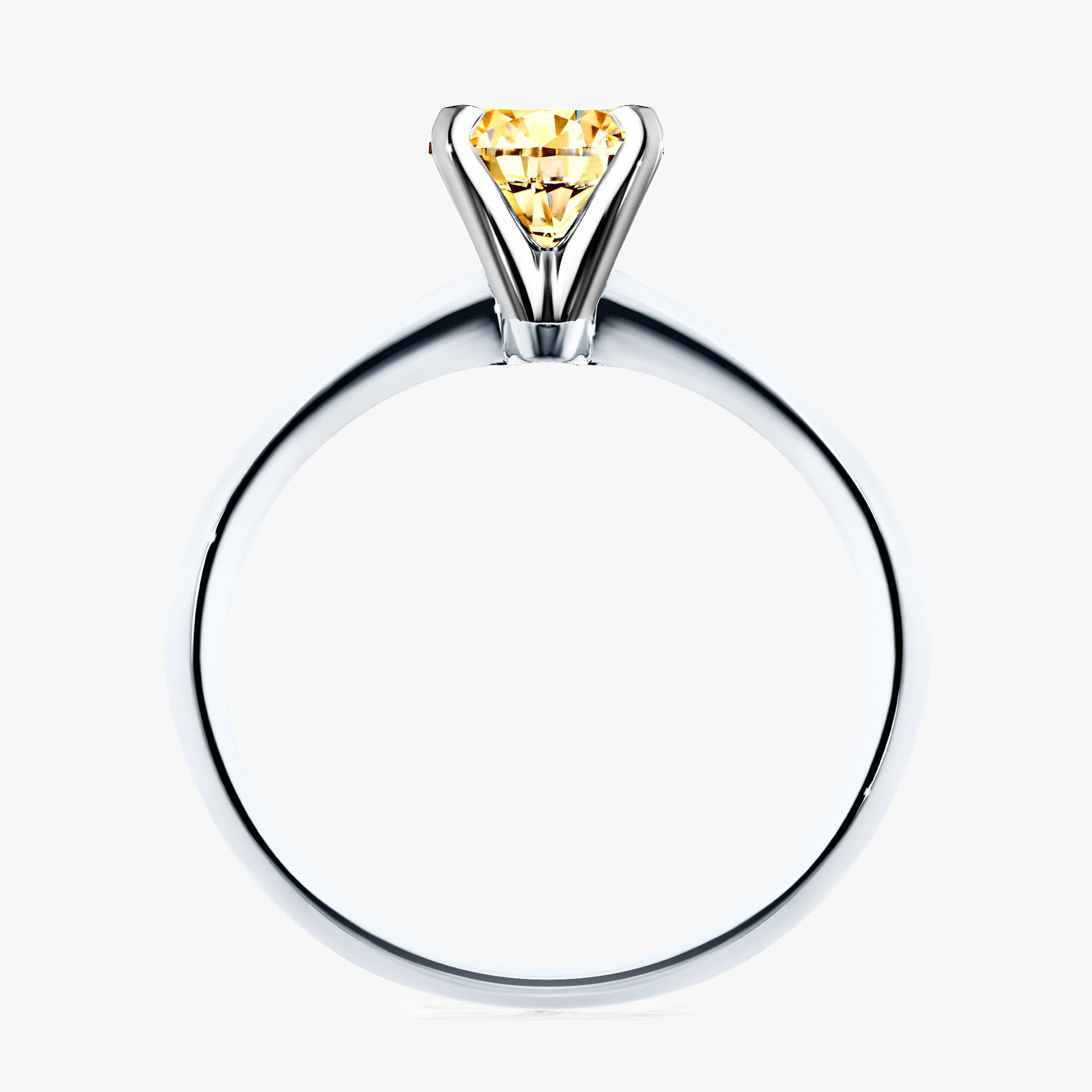 Pierscionek zareczynowy z diamentem zolty 080 CT z bialego zlota my angel 02
