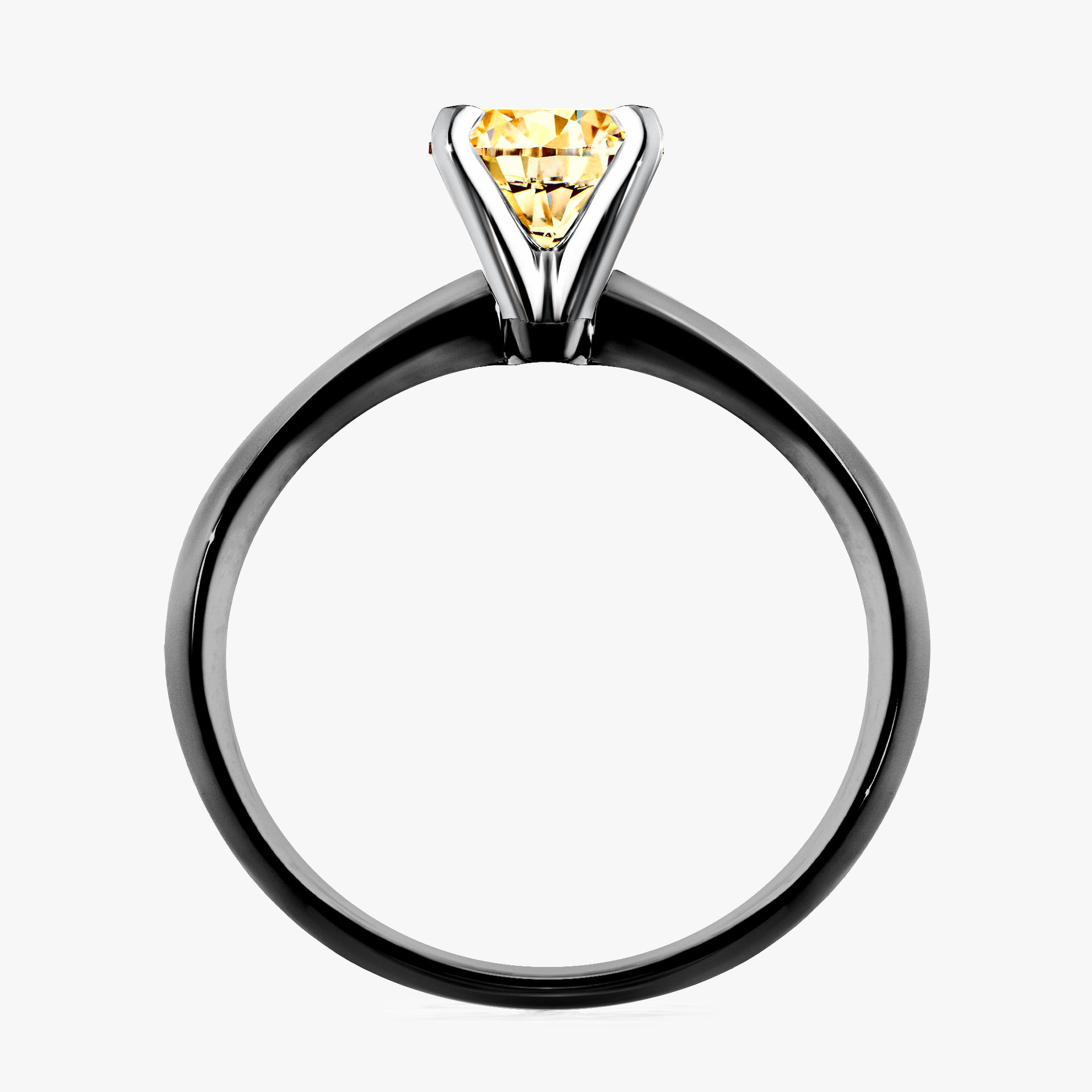 Pierscionek zareczynowy z diamentem zolty 080 CT z czarnego zlota my angel 02