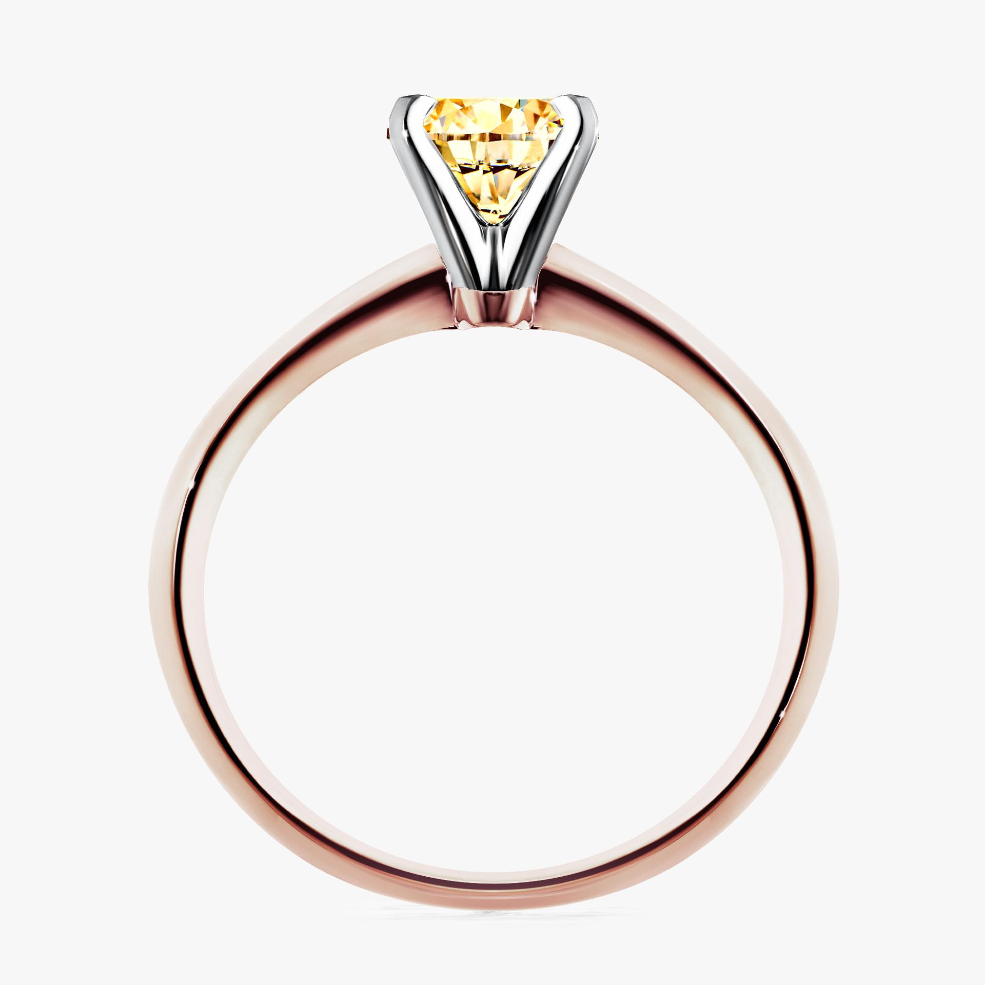Pierscionek zareczynowy z diamentem zolty 080 CT z rozowego zlota my angel 02