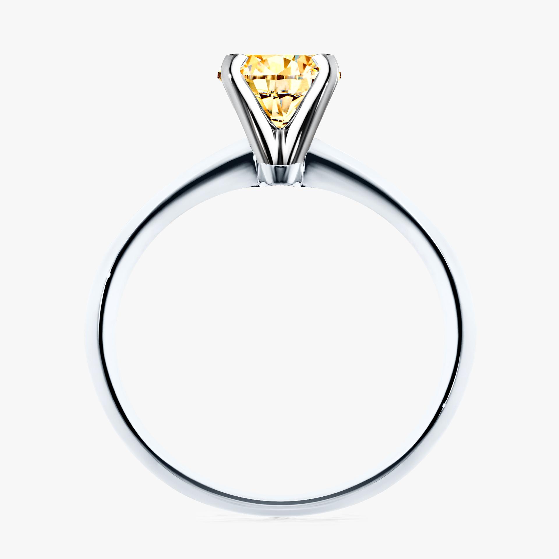 Pierscionek zareczynowy z diamentem zolty 100 CT z bialego zlota my angel 02