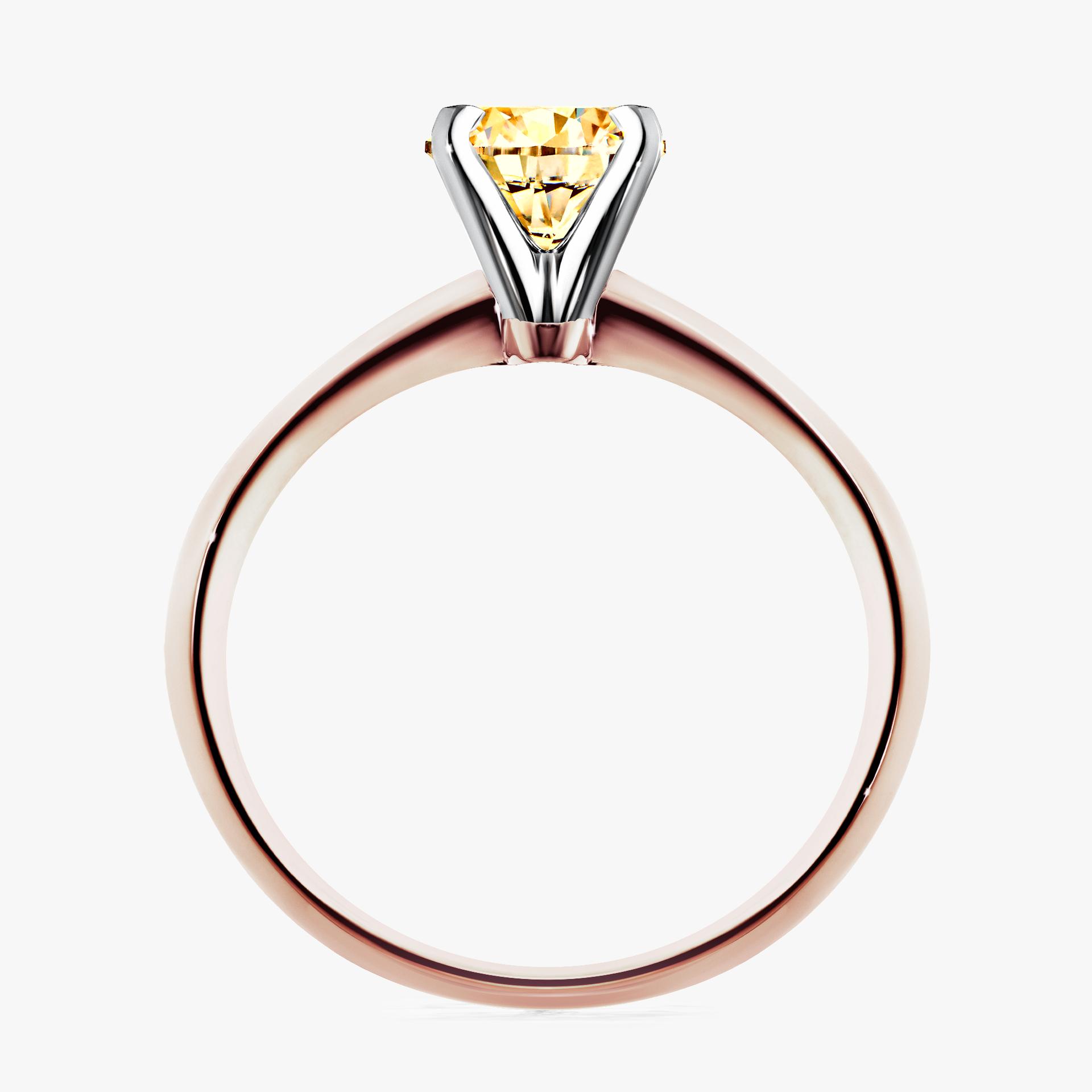 Pierscionek zareczynowy z diamentem zolty 100 CT z rozowego zlota my angel 02