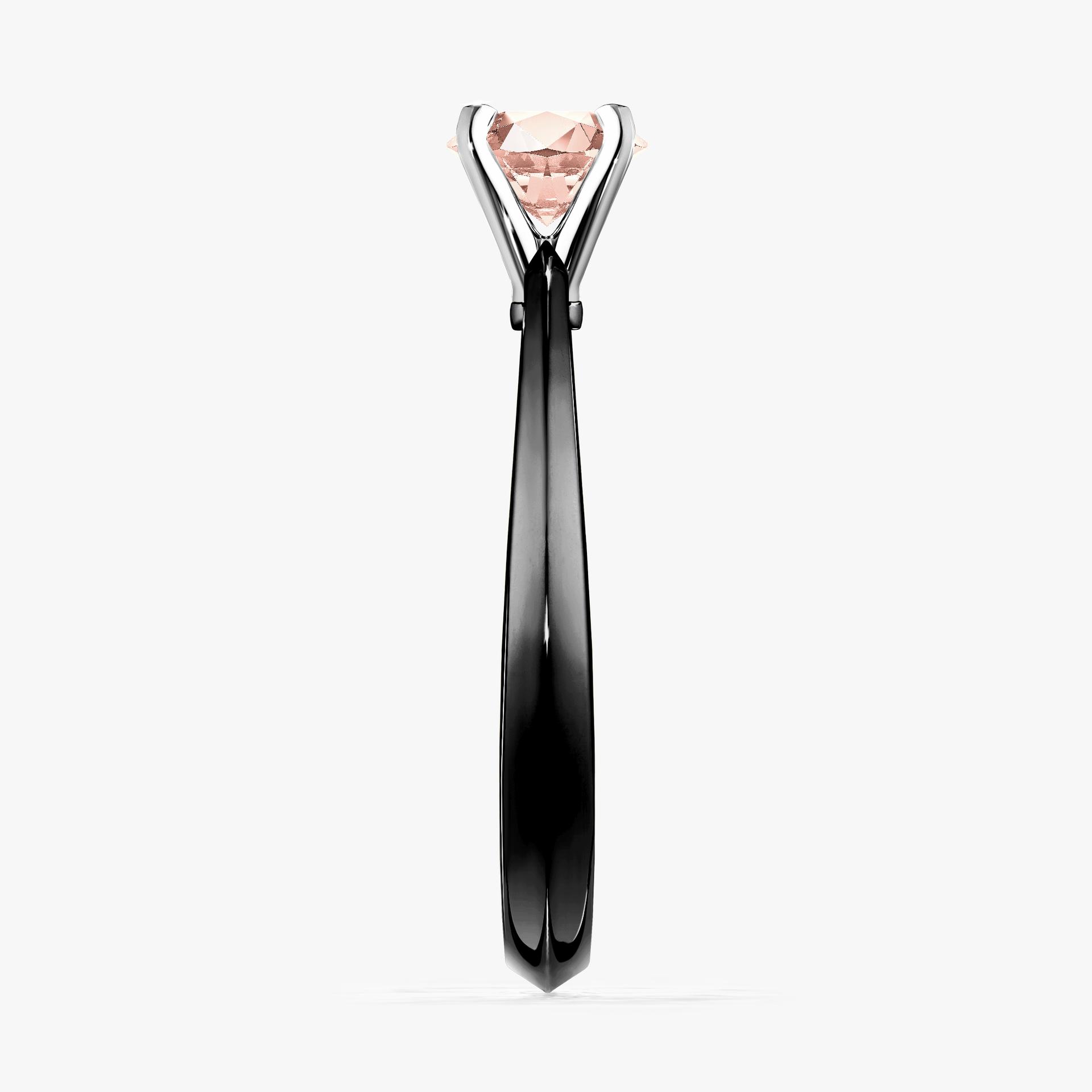 Pierscionek zareczynowy z morganitem 025 CT z czarnego zlota my angel 03