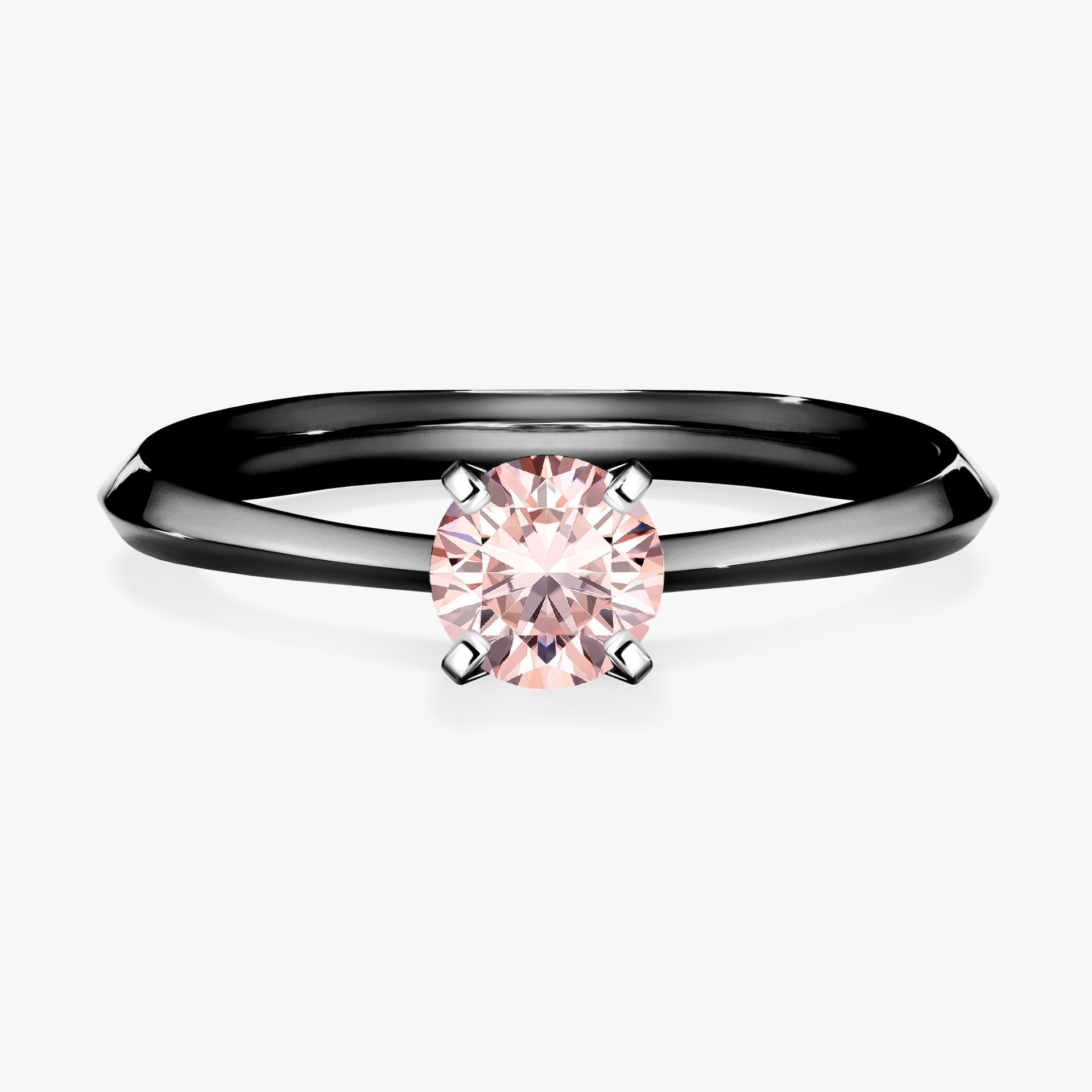 Pierscionek zareczynowy z morganitem 030 CT z czarnego zlota my angel 01