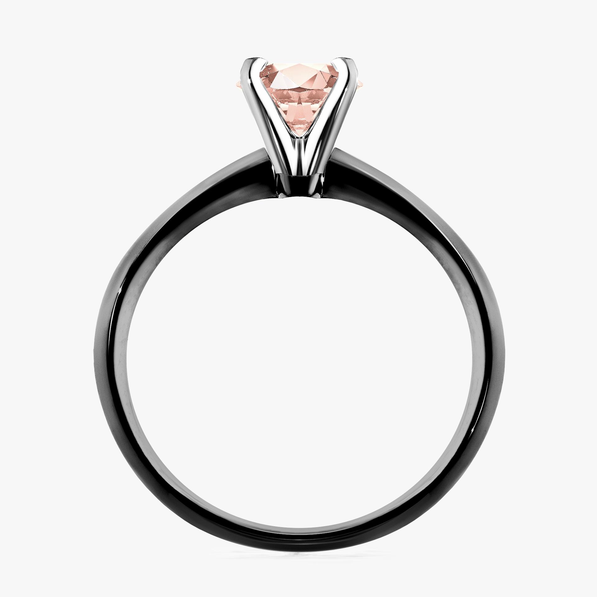 Pierscionek zareczynowy z morganitem 030 CT z czarnego zlota my angel 02