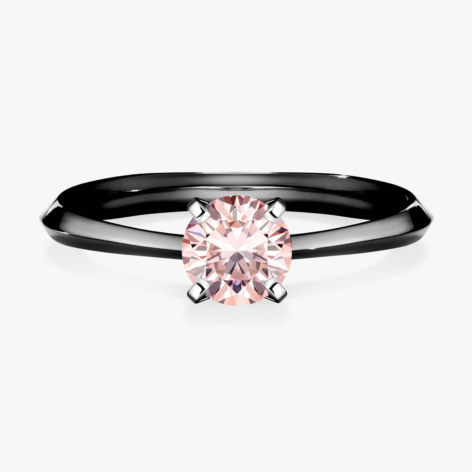 Pierscionek zareczynowy z morganitem 050 CT z czarnego zlota my angel 01
