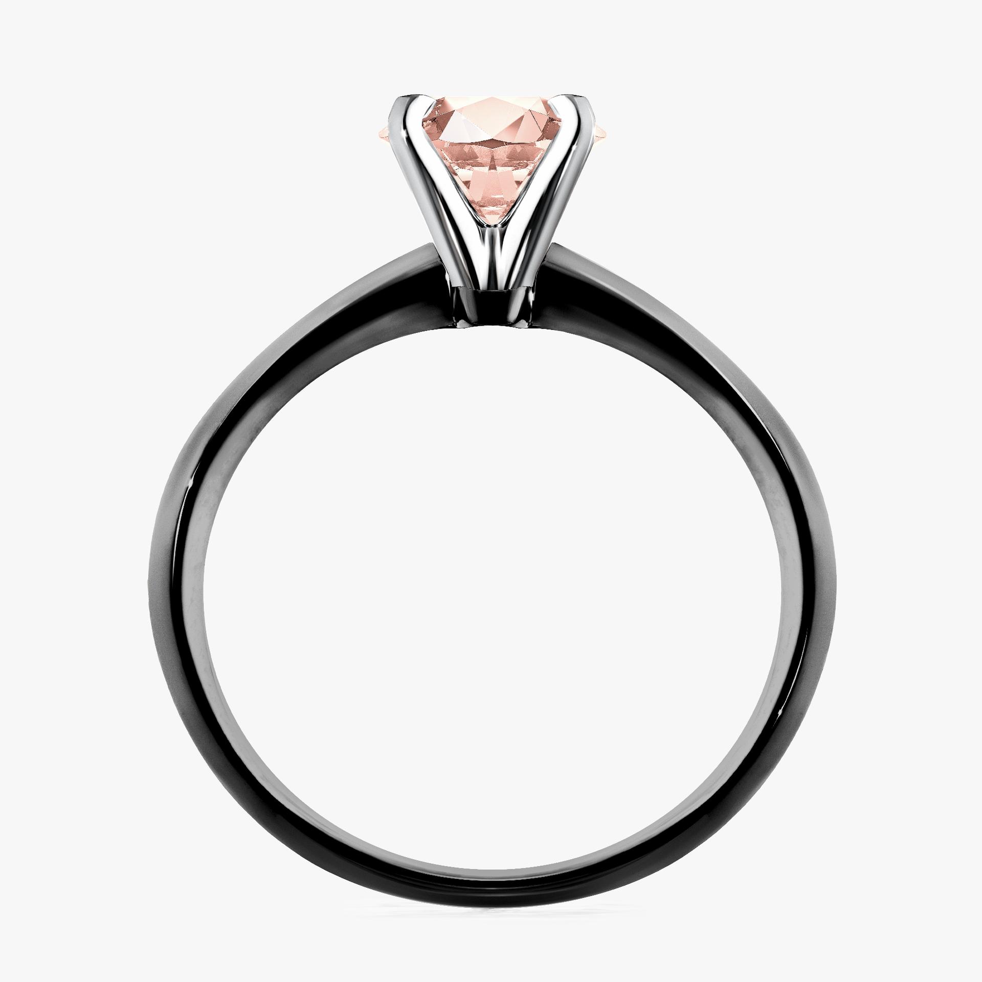 Pierscionek zareczynowy z morganitem 100 CT z czarnego zlota my angel 02