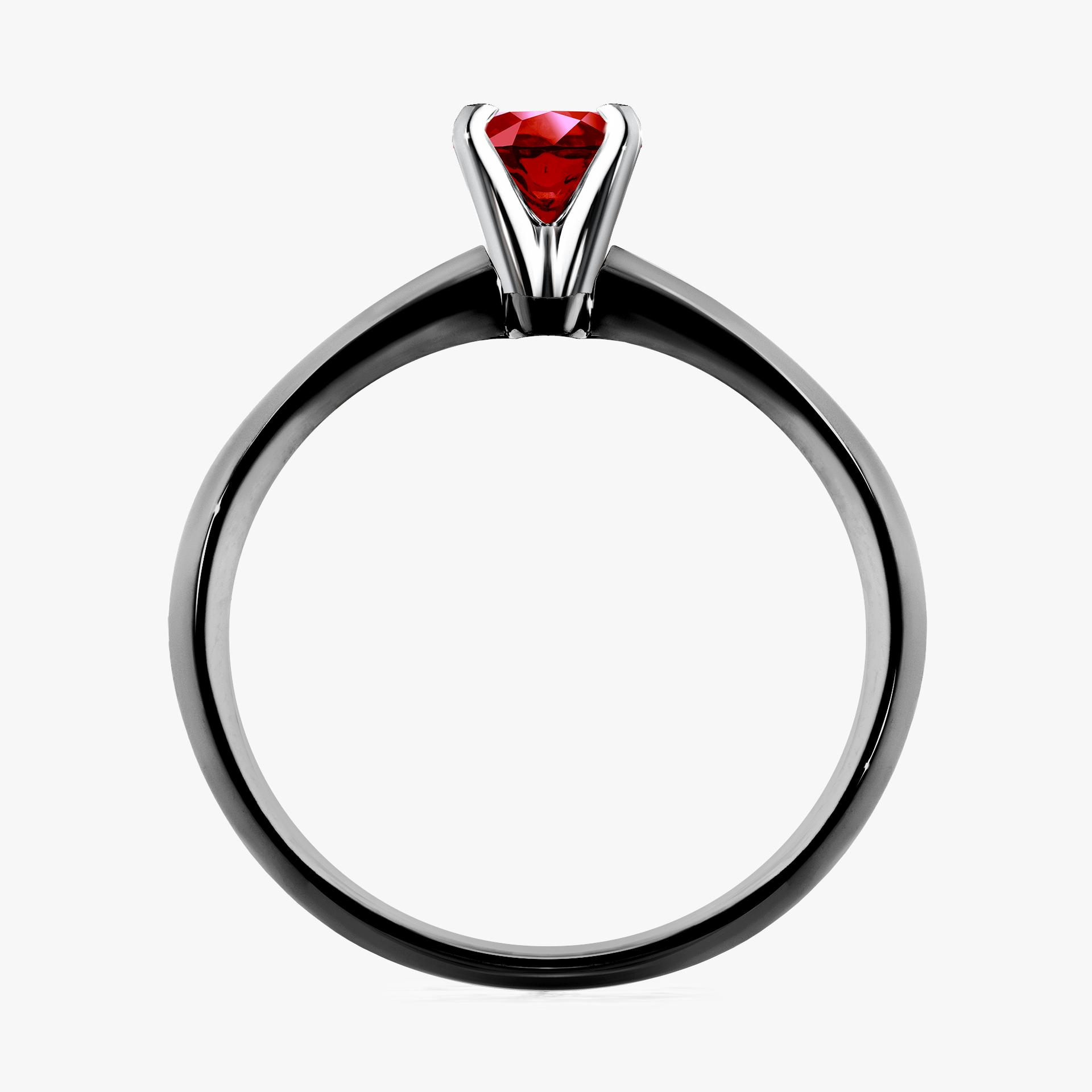 Pierścionek zaręczynowy My Angel z czarnego złota z rubinem 0,25ct