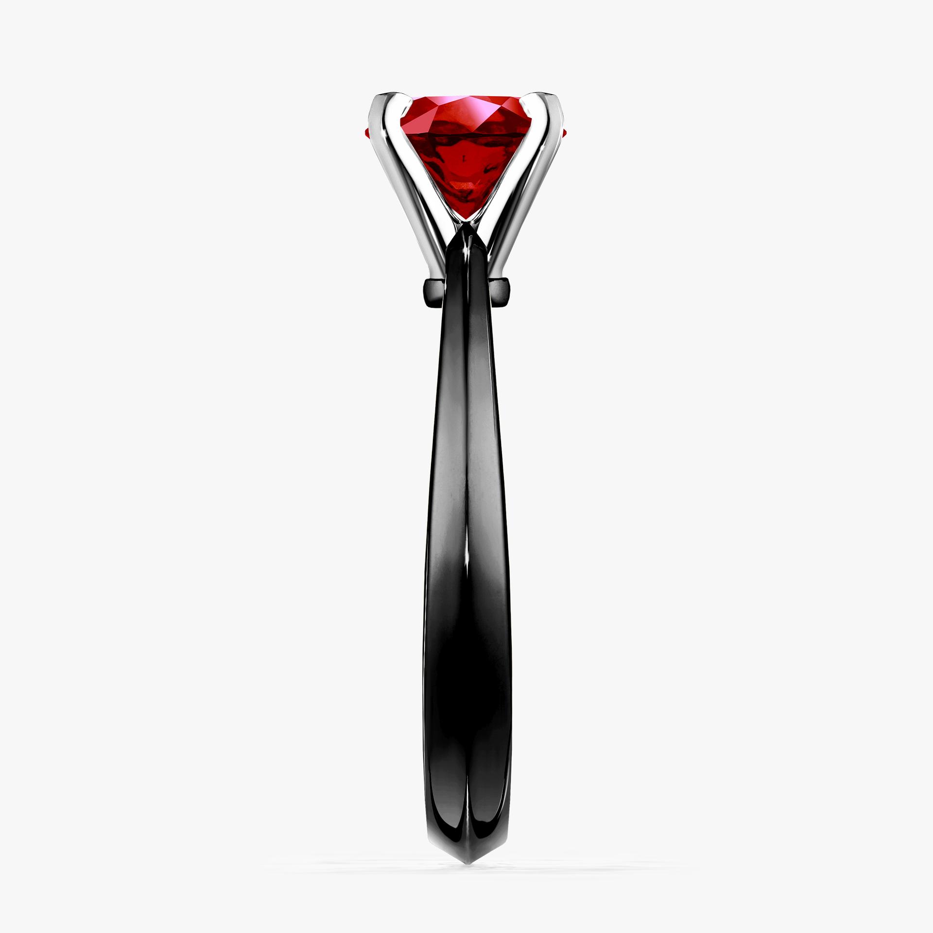 Pierscionek zareczynowy z rubinem 050 CT z czarnego zlota my angel 03