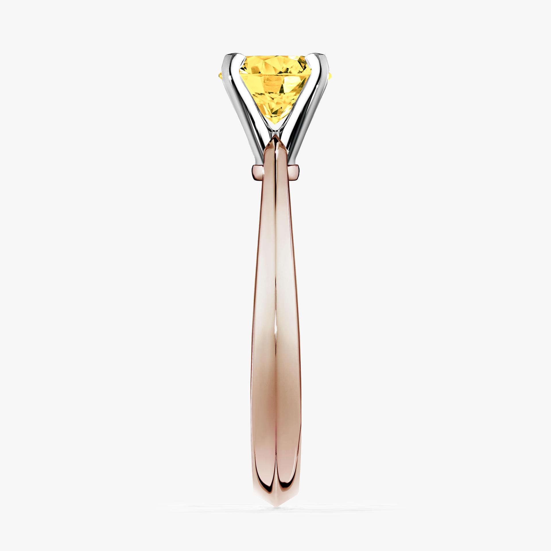 Pierscionek zareczynowy z szafirem zoltym 030 CT z rozowego zlota my angel 03