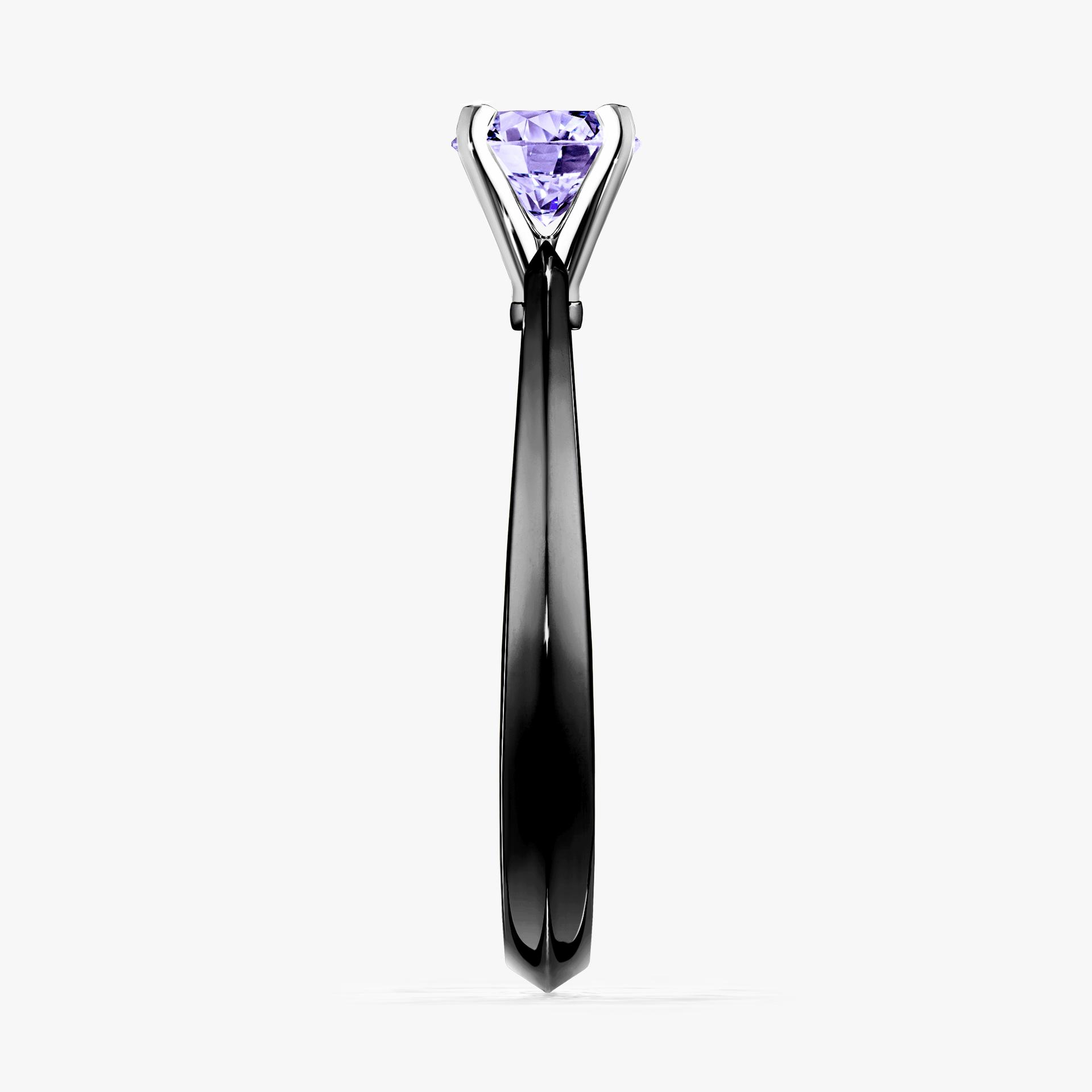 Pierscionek zareczynowy z tanzanitem 025 CT z czarnego zlota my angel 03