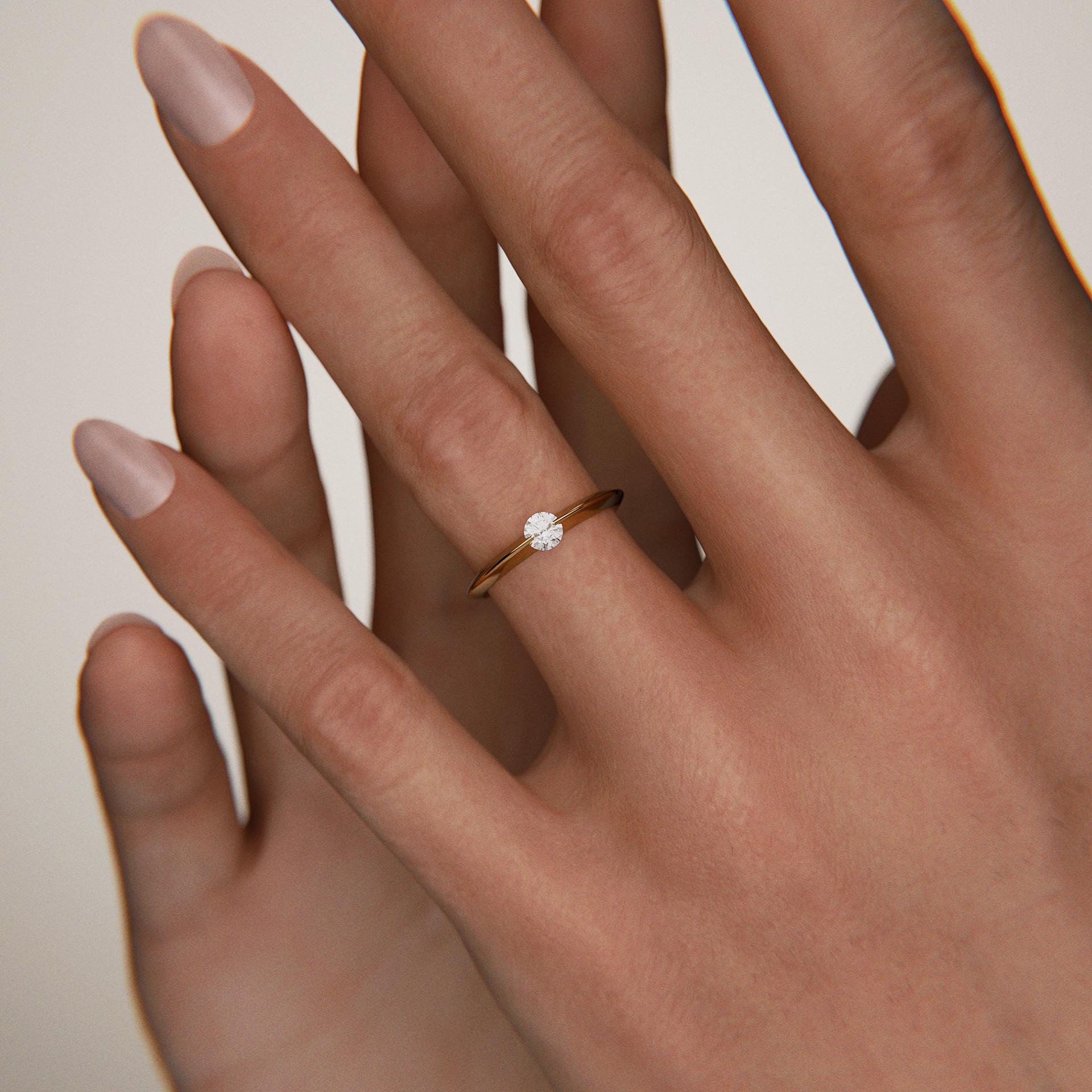 Pierścionek zaręczynowy My Baby z żółtego złota z diamentem laboratoryjnym 0,25ct