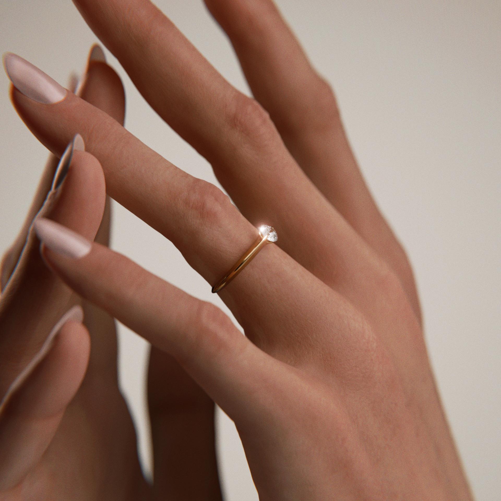 Pierścionek zaręczynowy My Baby z żółtego złota z diamentem naturalnym 0,50ct