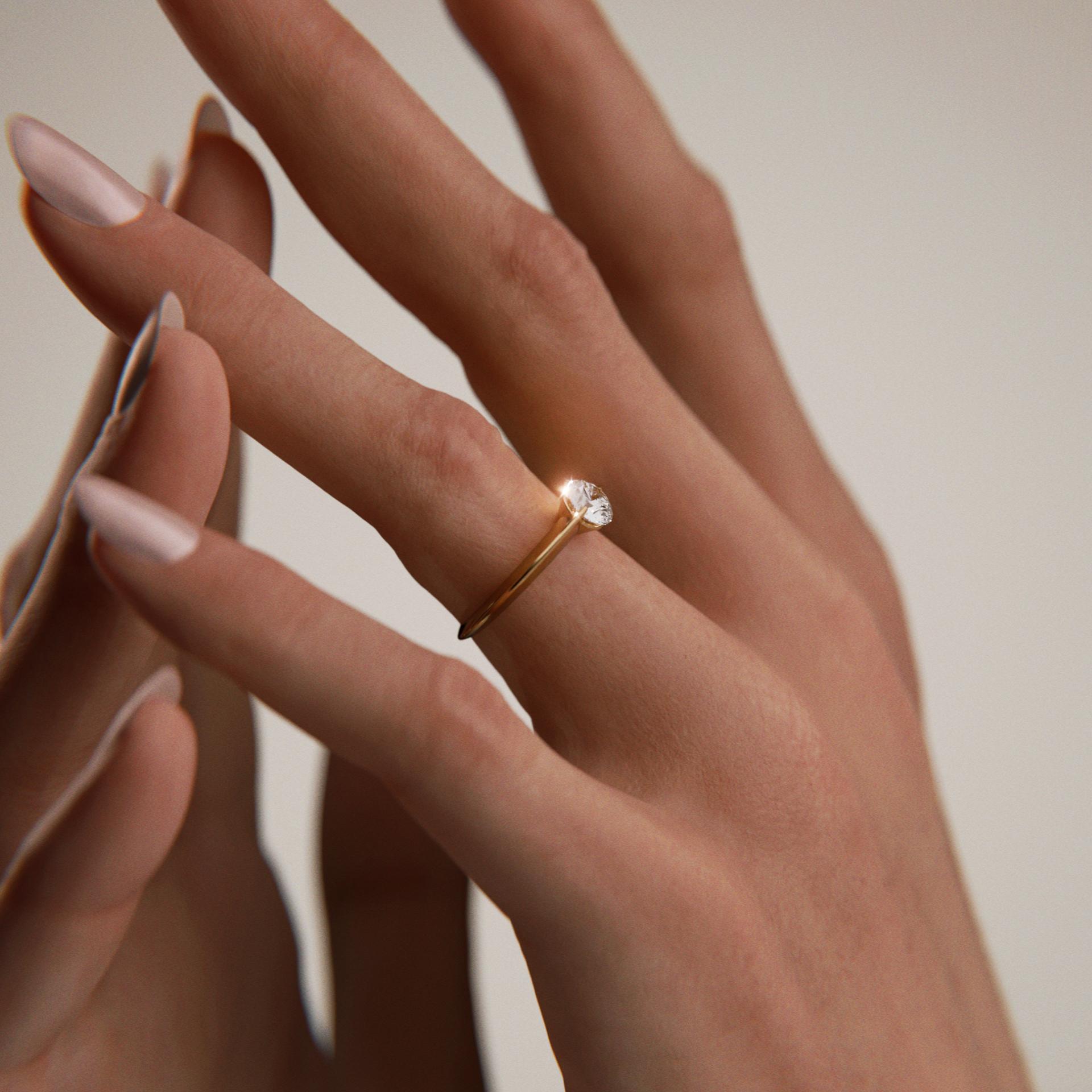 Pierścionek zaręczynowy My Baby z żółtego złota z diamentem laboratoryjnym 1,00ct