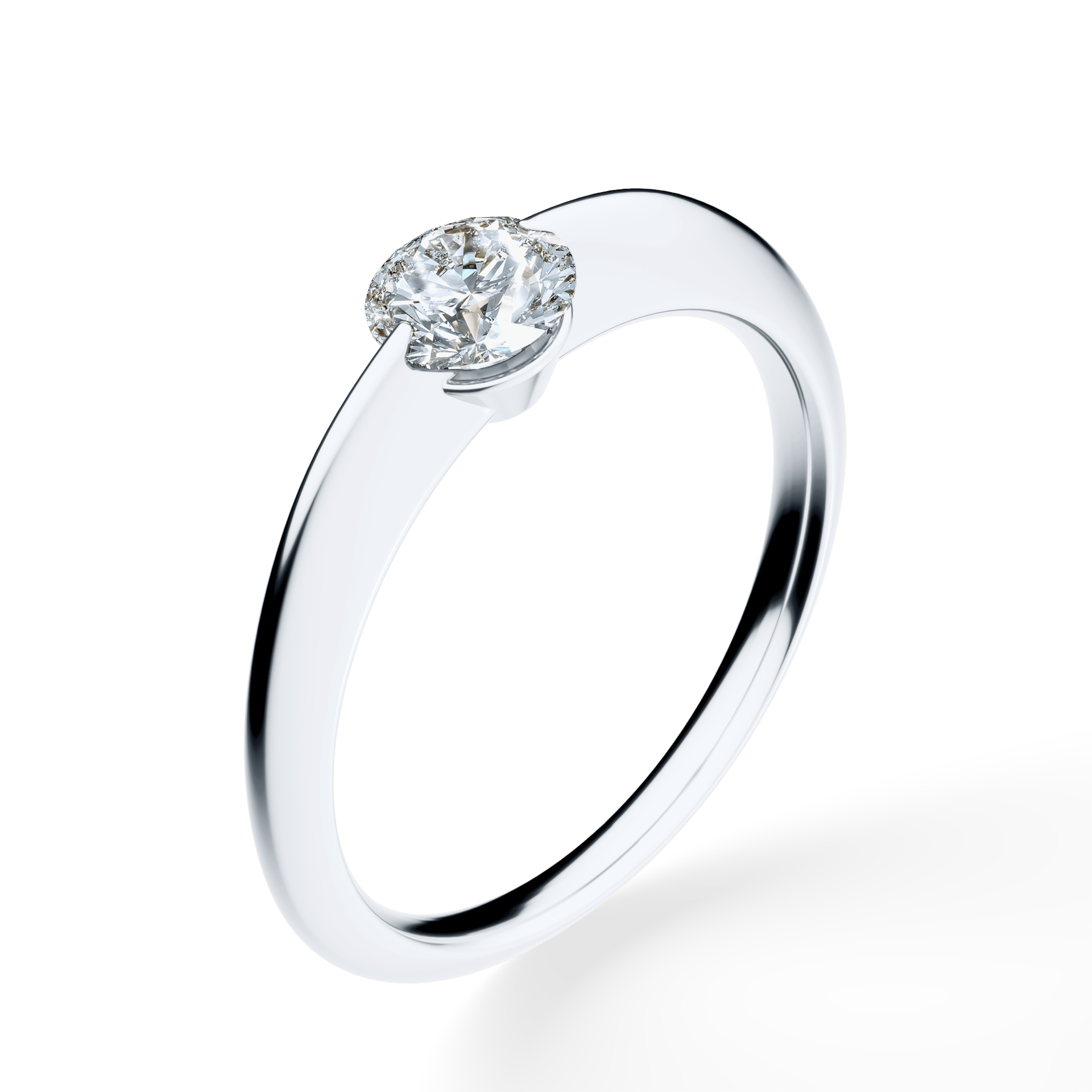 Pierścionek zaręczynowy My Baby z białego złota z diamentem naturalnym 0,50ct