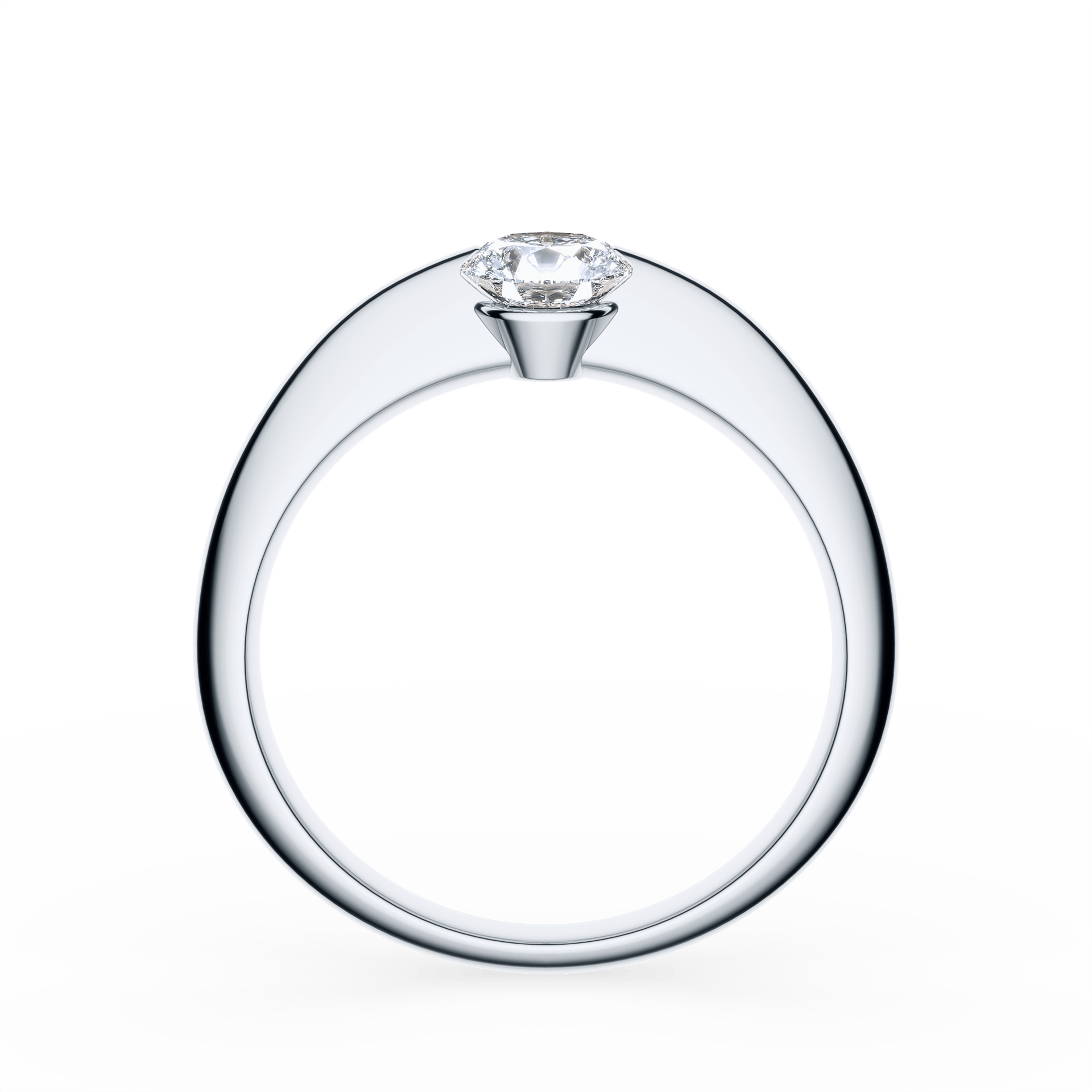 Pierścionek zaręczynowy My Baby z białego złota z diamentem naturalnym 0,50ct