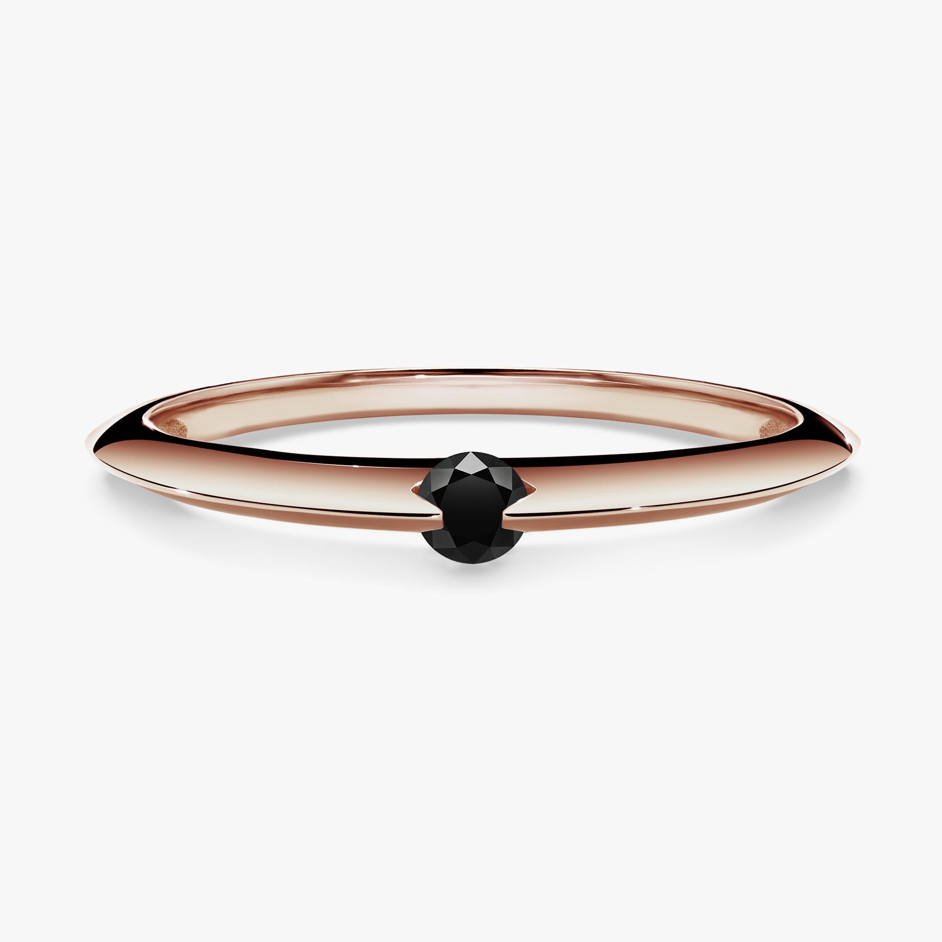 Pierscionek zareczynowy z czarnym diamentem 025 CT z rozowego zlota my baby 01