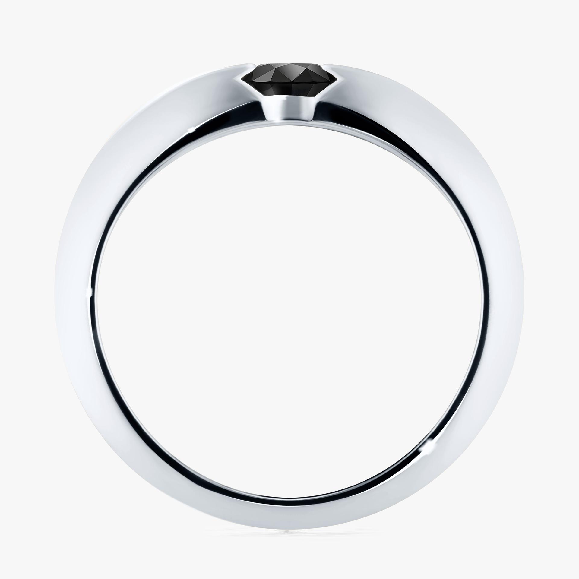 Pierscionek zareczynowy z czarnym diamentem 050 CT z bialego zlota my baby 02