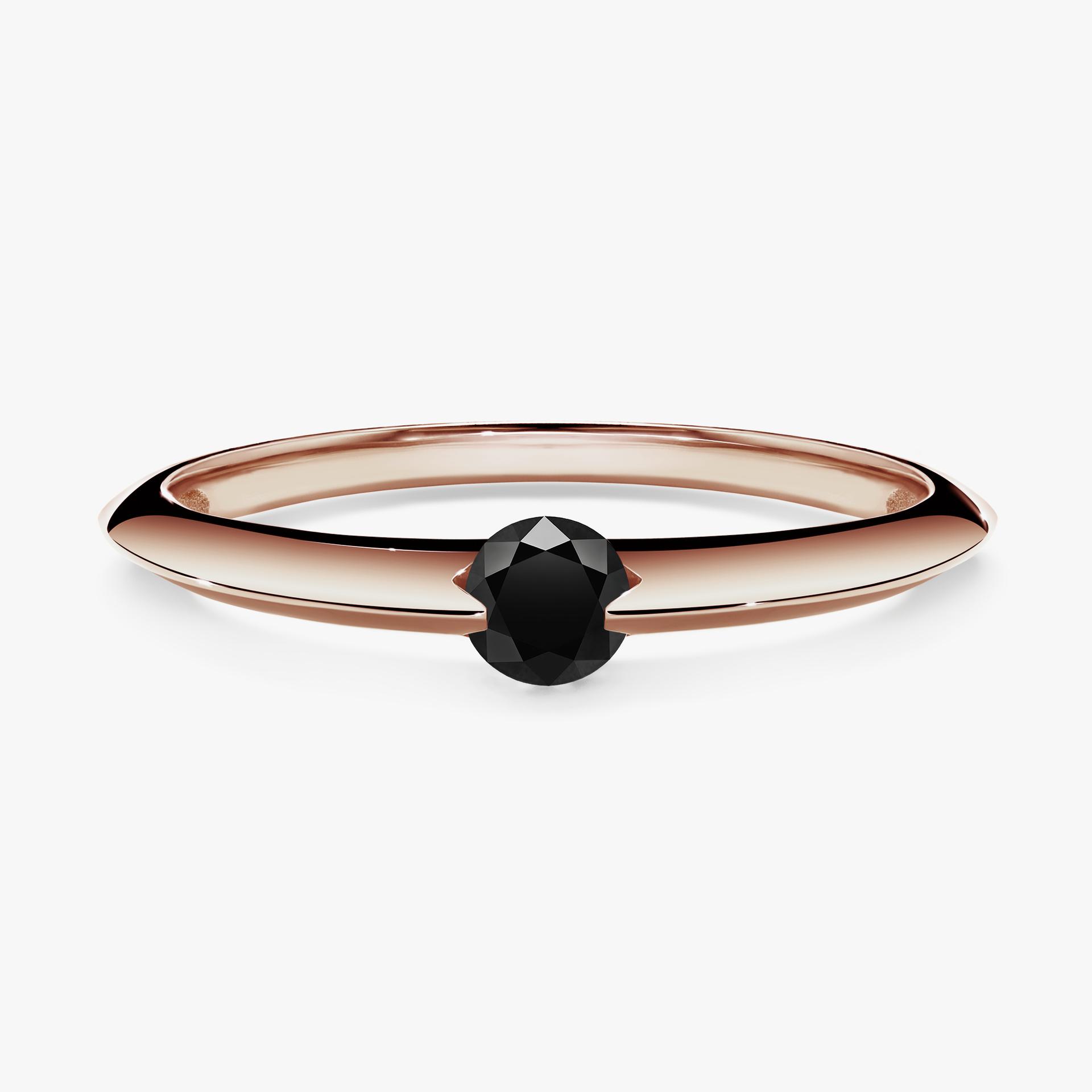 Pierscionek zareczynowy z czarnym diamentem 050 CT z rozowego zlota my baby 01