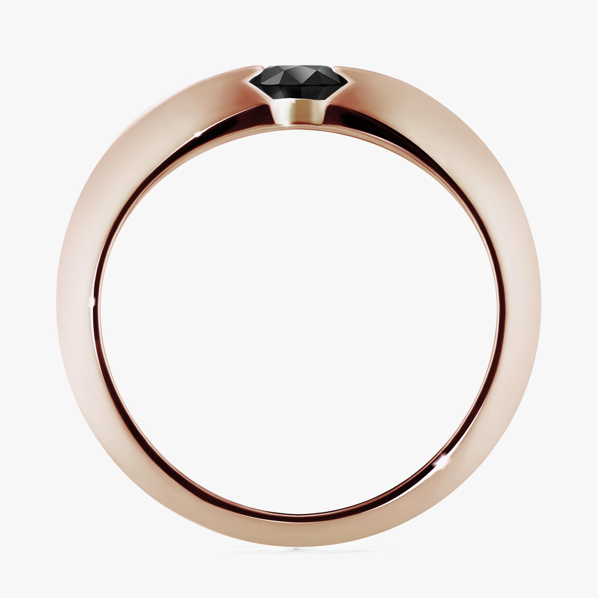Pierscionek zareczynowy z czarnym diamentem 050 CT z rozowego zlota my baby 02