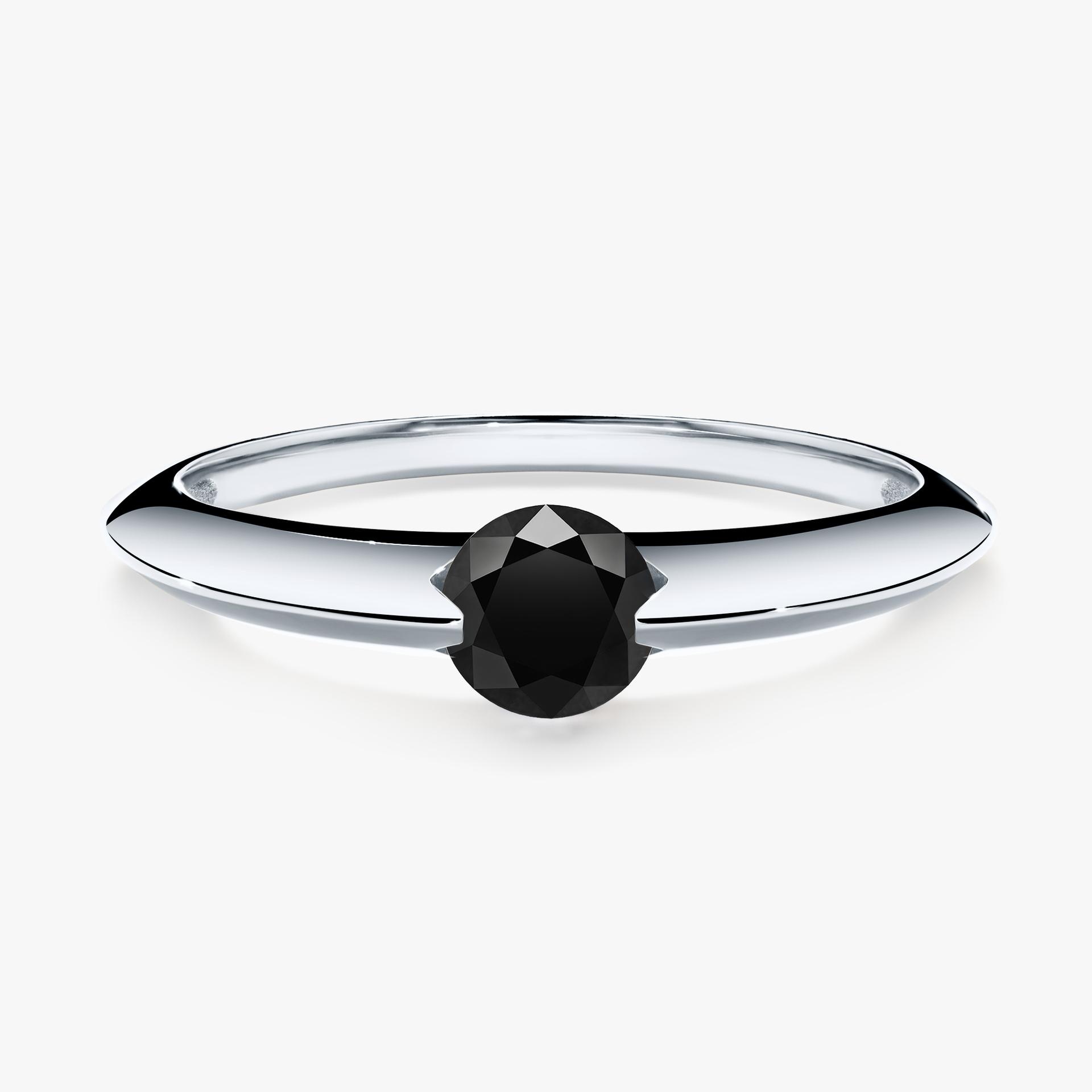 Pierscionek zareczynowy z czarnym diamentem 100 CT z bialego zlota my baby 01
