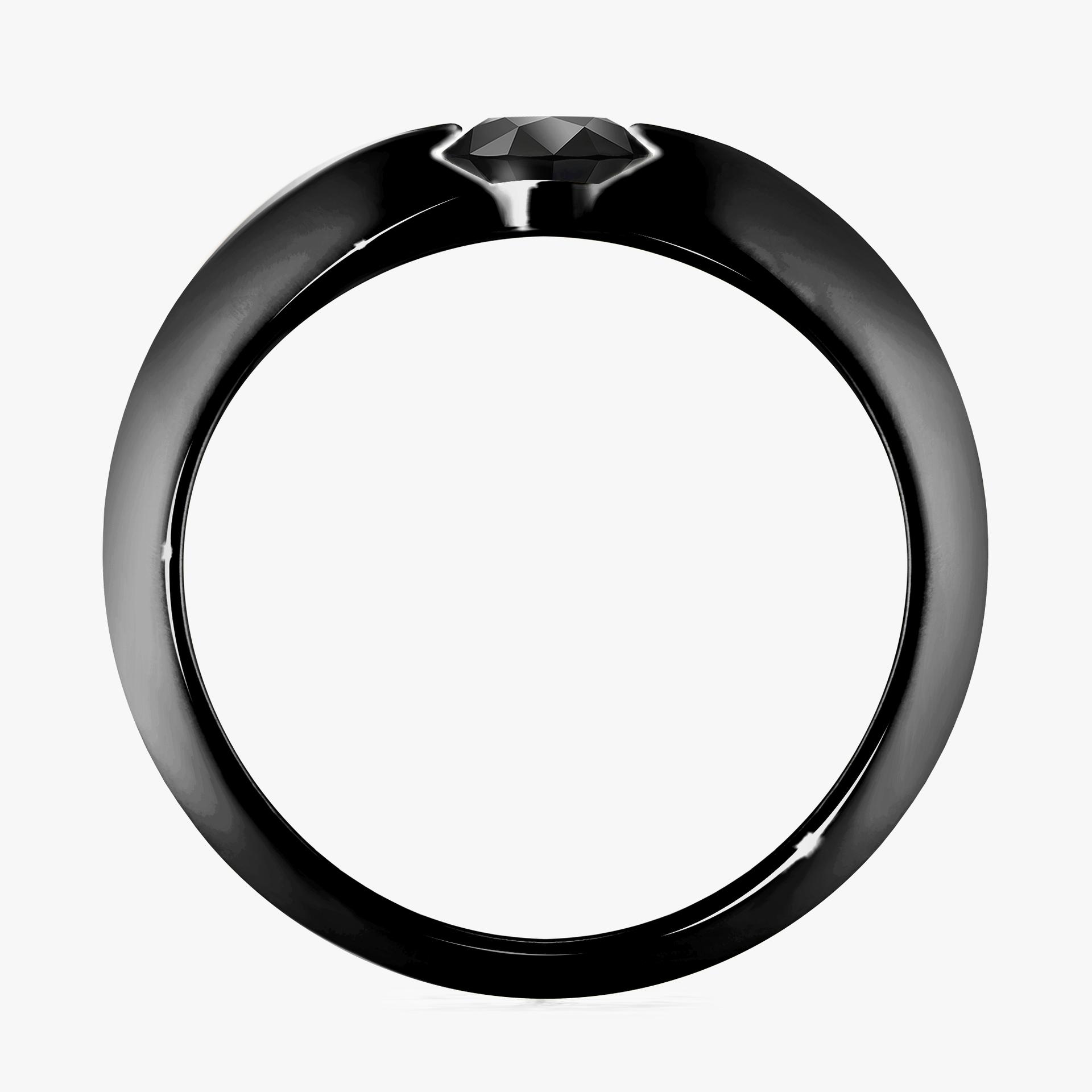 Pierscionek zareczynowy z czarnym diamentem 100 CT z czarnego zlota my baby 02