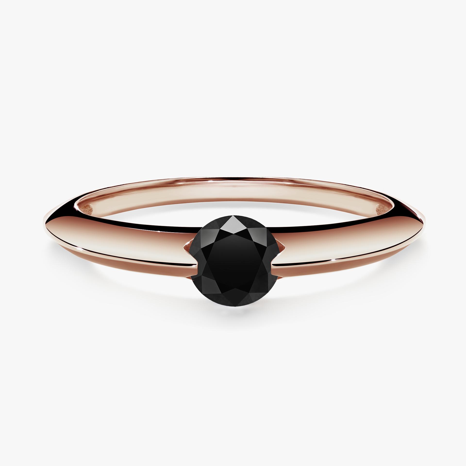 Pierscionek zareczynowy z czarnym diamentem 100 CT z rozowego zlota my baby 01