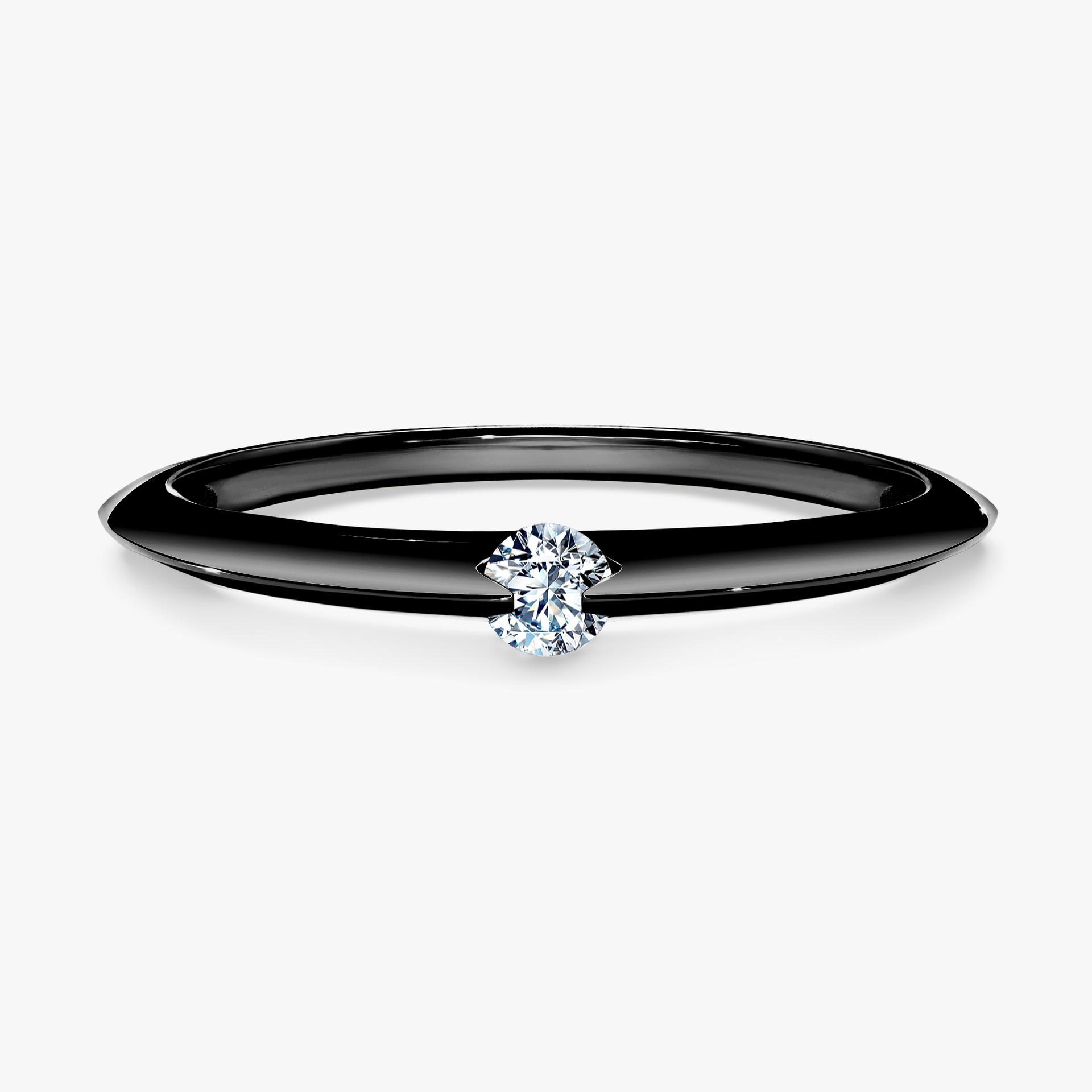 Pierscionek zareczynowy z diamentem 025 CT z czarnego zlota my baby 01