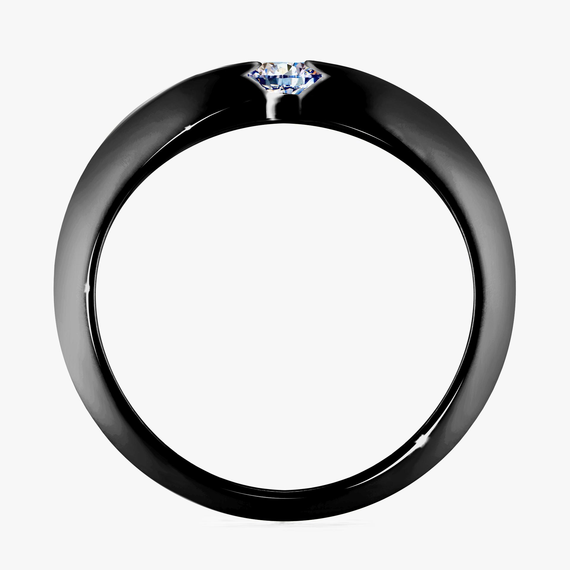 Pierscionek zareczynowy z diamentem 025 CT z czarnego zlota my baby 02
