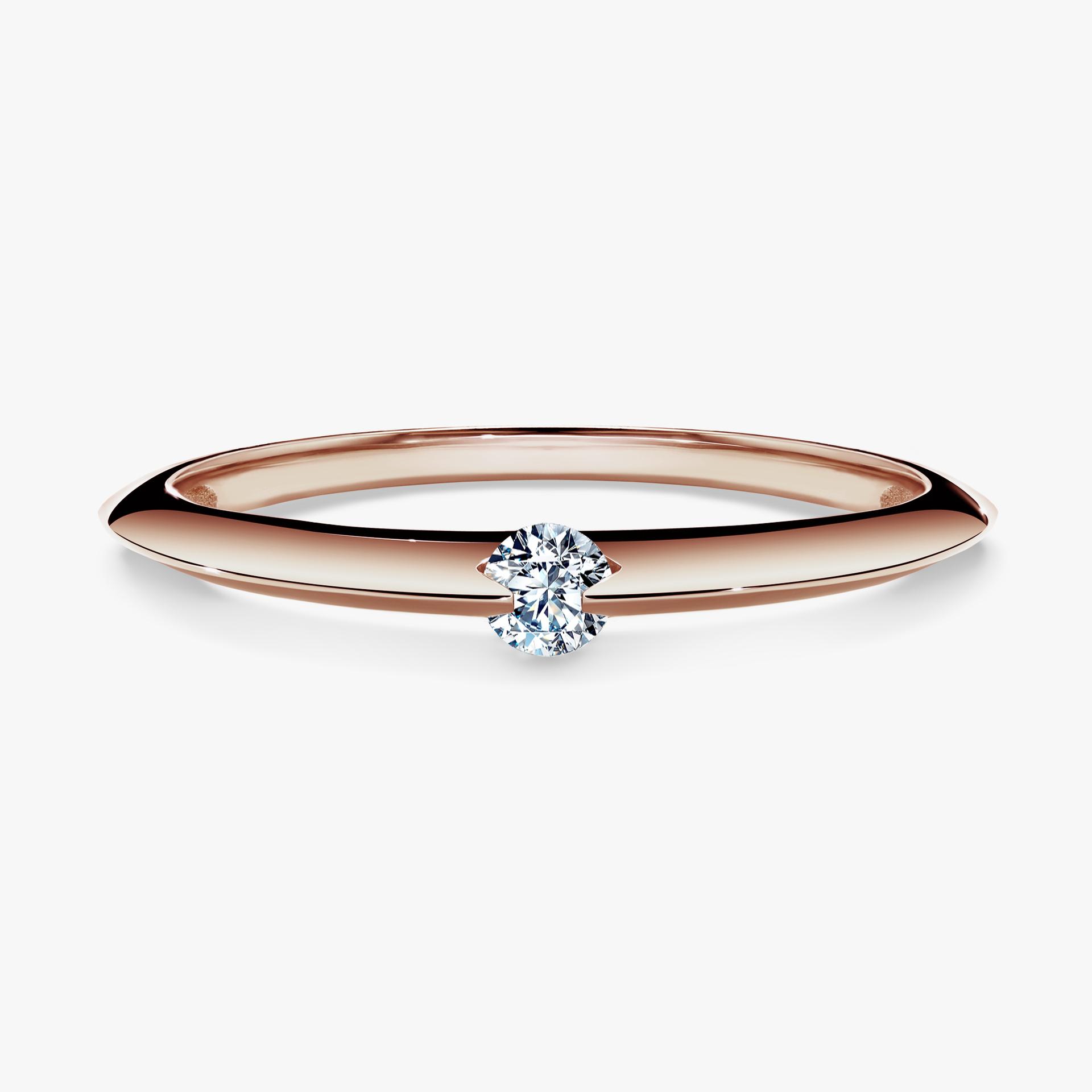 Pierscionek zareczynowy z diamentem 025 CT z rozowego zlota my baby 01