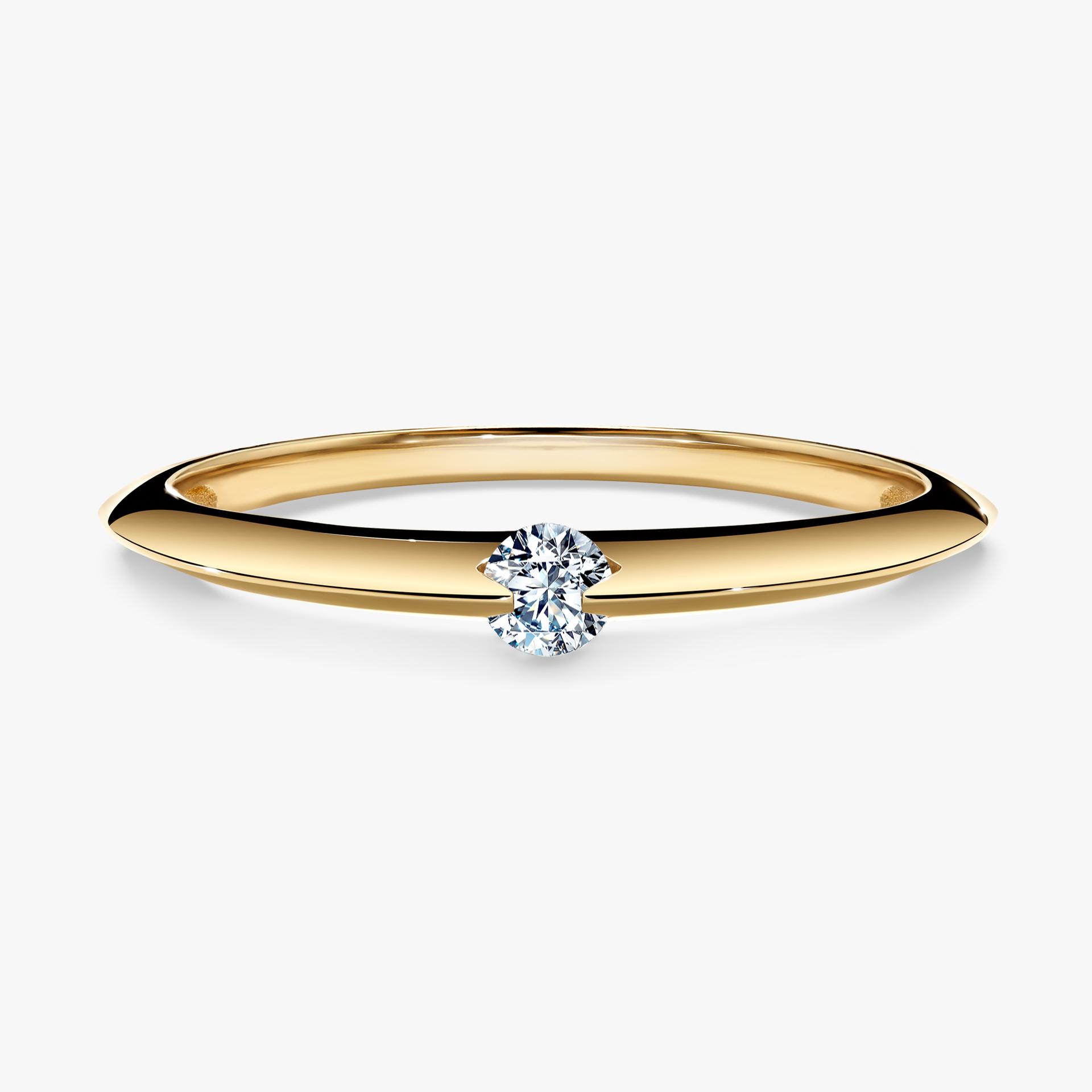 Pierscionek zareczynowy z diamentem 025 CT z zoltego zlota my baby 01