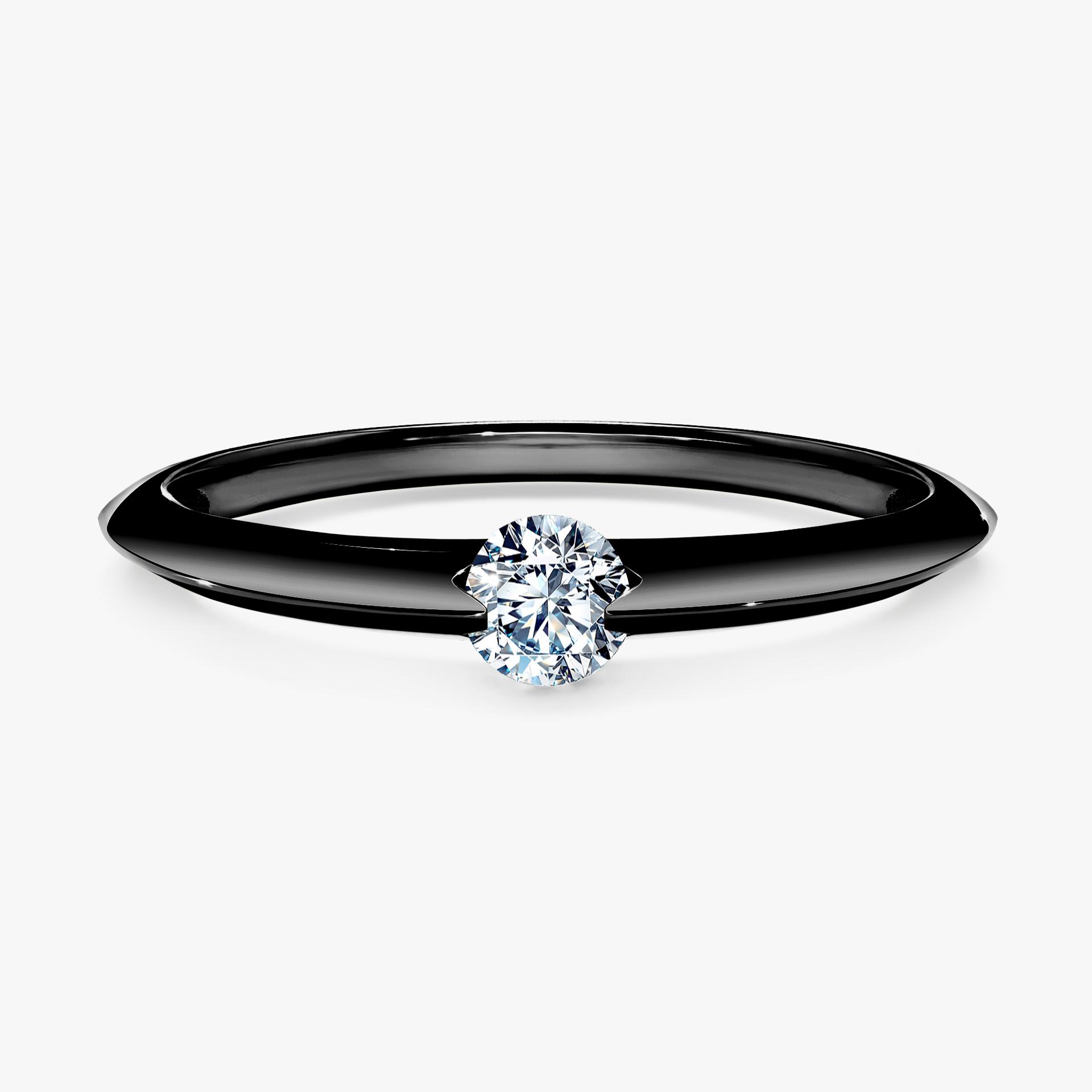 Pierscionek zareczynowy z diamentem 050 CT z czarnego zlota my baby 01