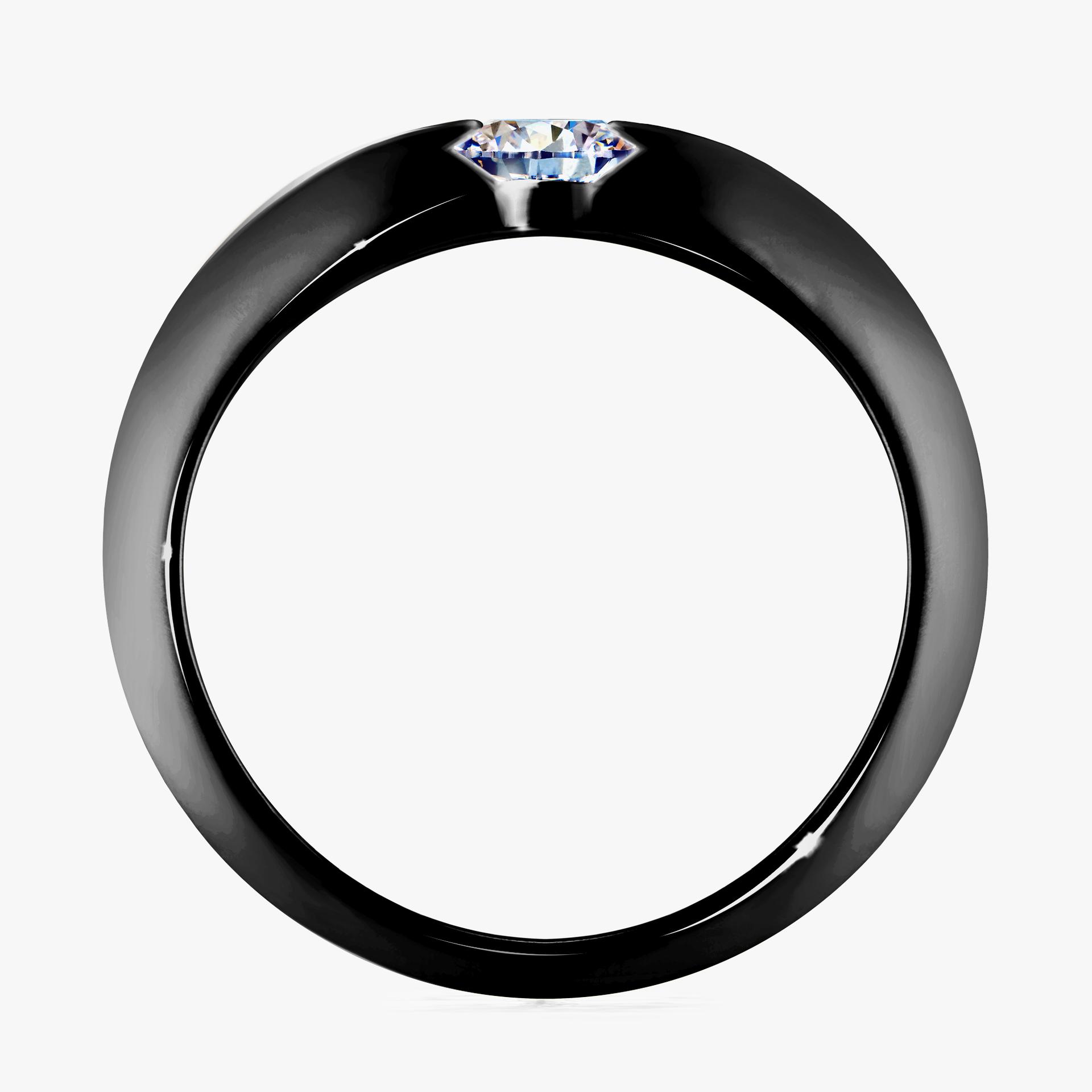 Pierscionek zareczynowy z diamentem 050 CT z czarnego zlota my baby 02